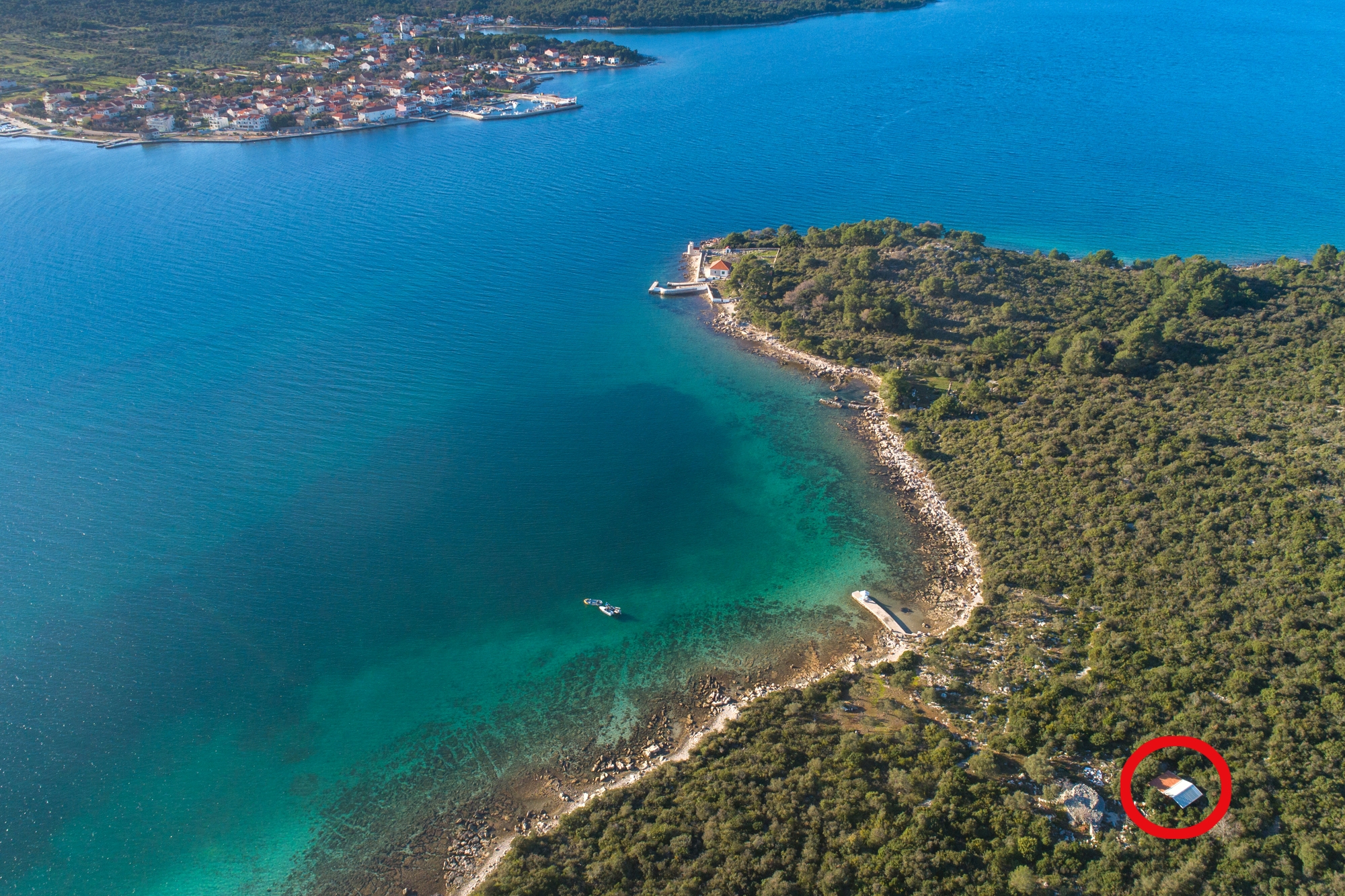 Two bedroom house with terrace and sea view Cove Babac, Pašman  K