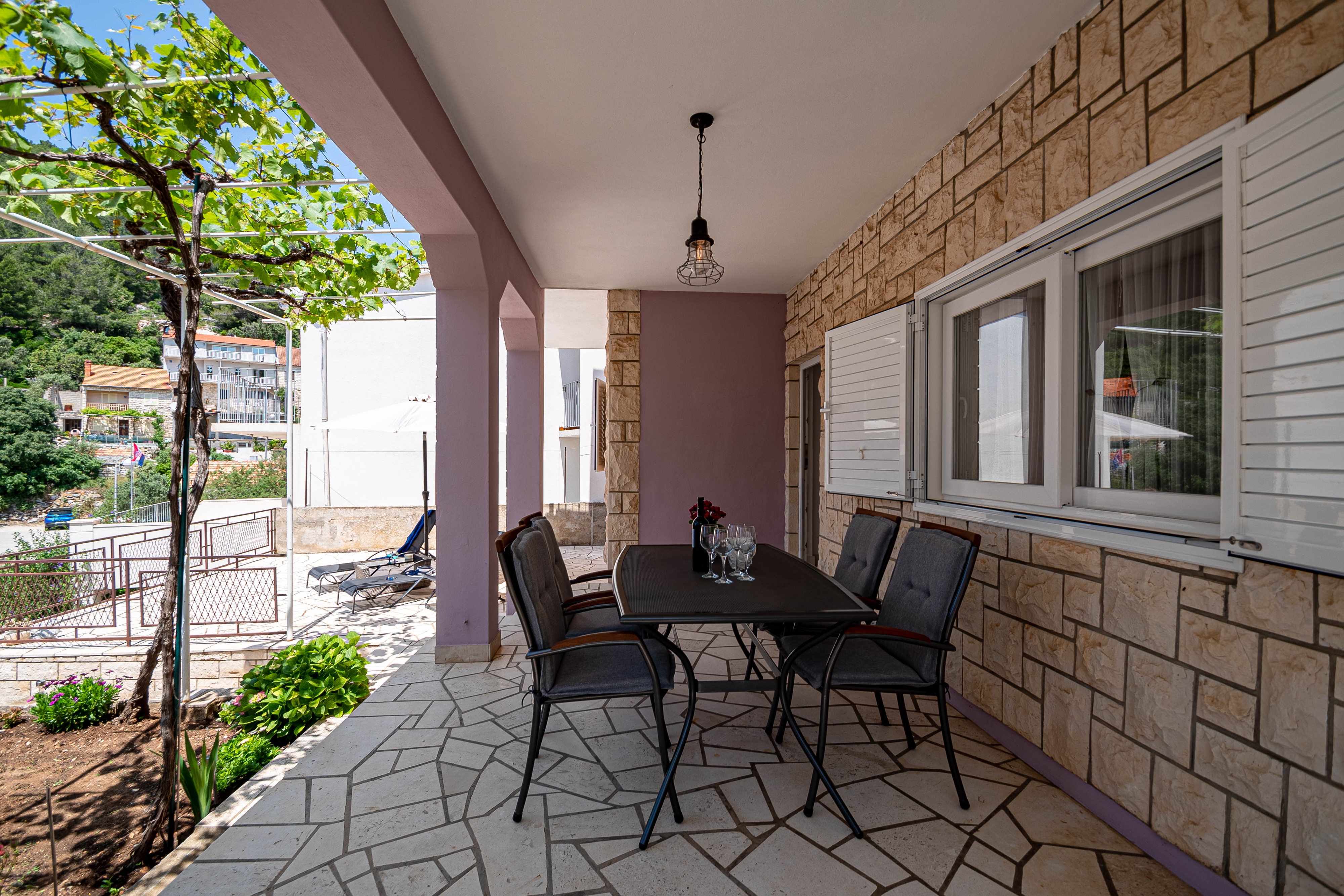 Two bedroom apartment with terrace and sea view Gršćica, Korčula  A-a