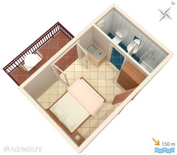 Plan Okrug Gornji, Plan in the studio-apartment, WIFI.