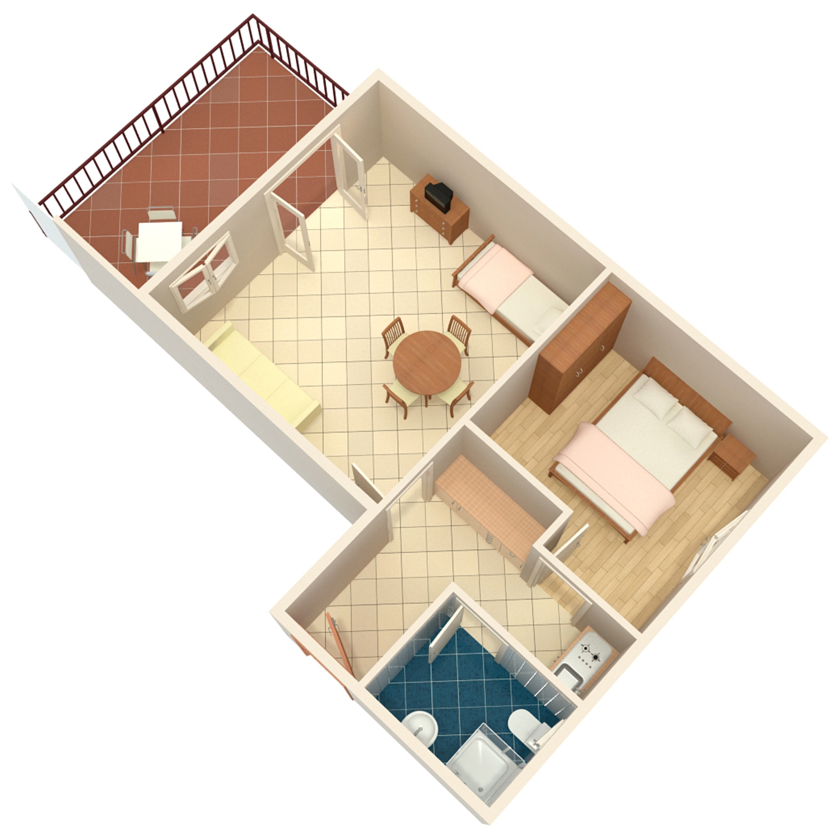 One bedroom apartment with terrace and sea view Rastići, Čiovo  A-b