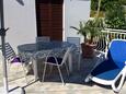 Zaton Veliki, Terrace in the studio-apartment, with a sea view, (pet friendly) and WiFi.