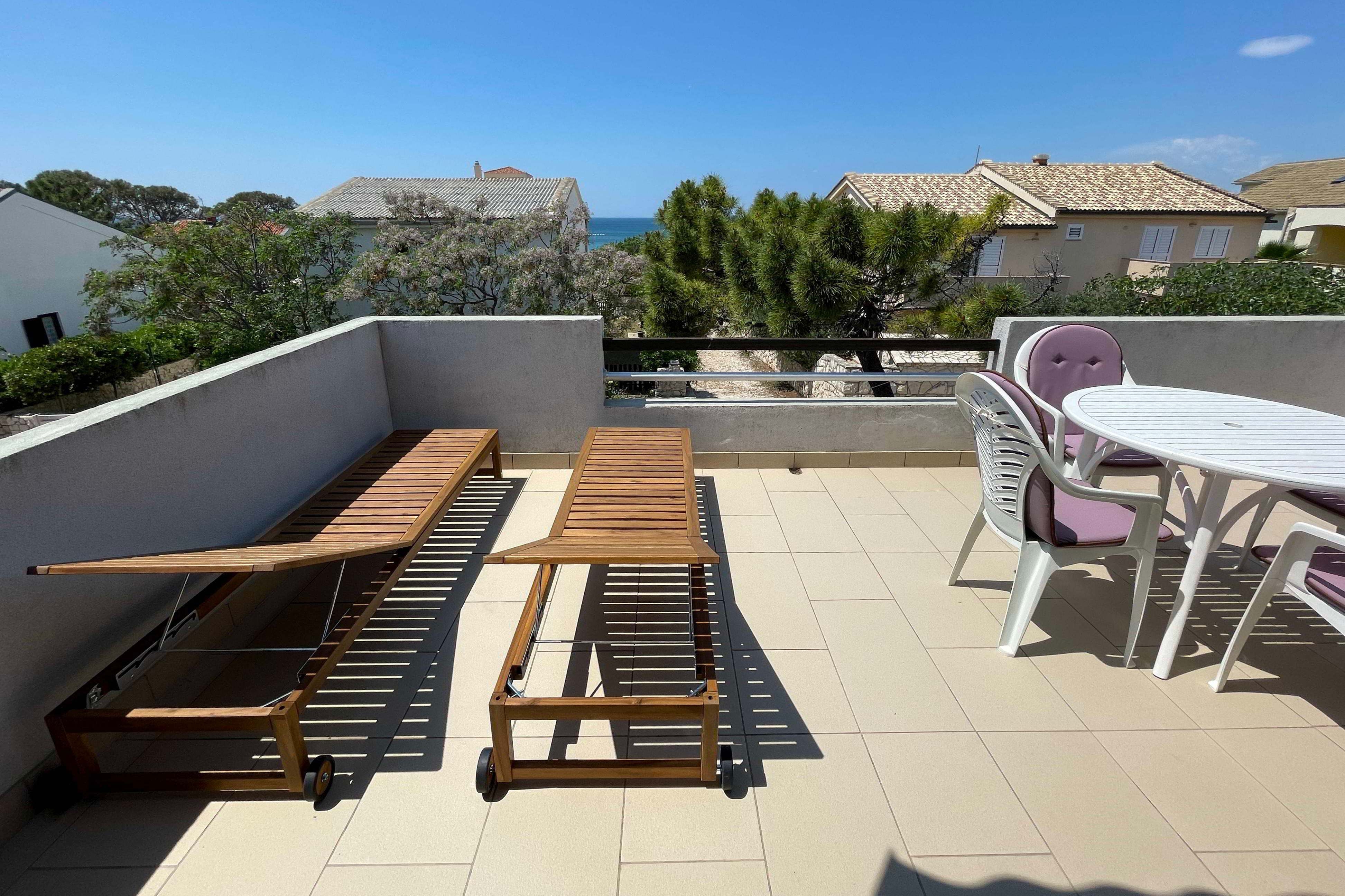 Studio flat with terrace and sea view Povljana, Pag  AS-a
