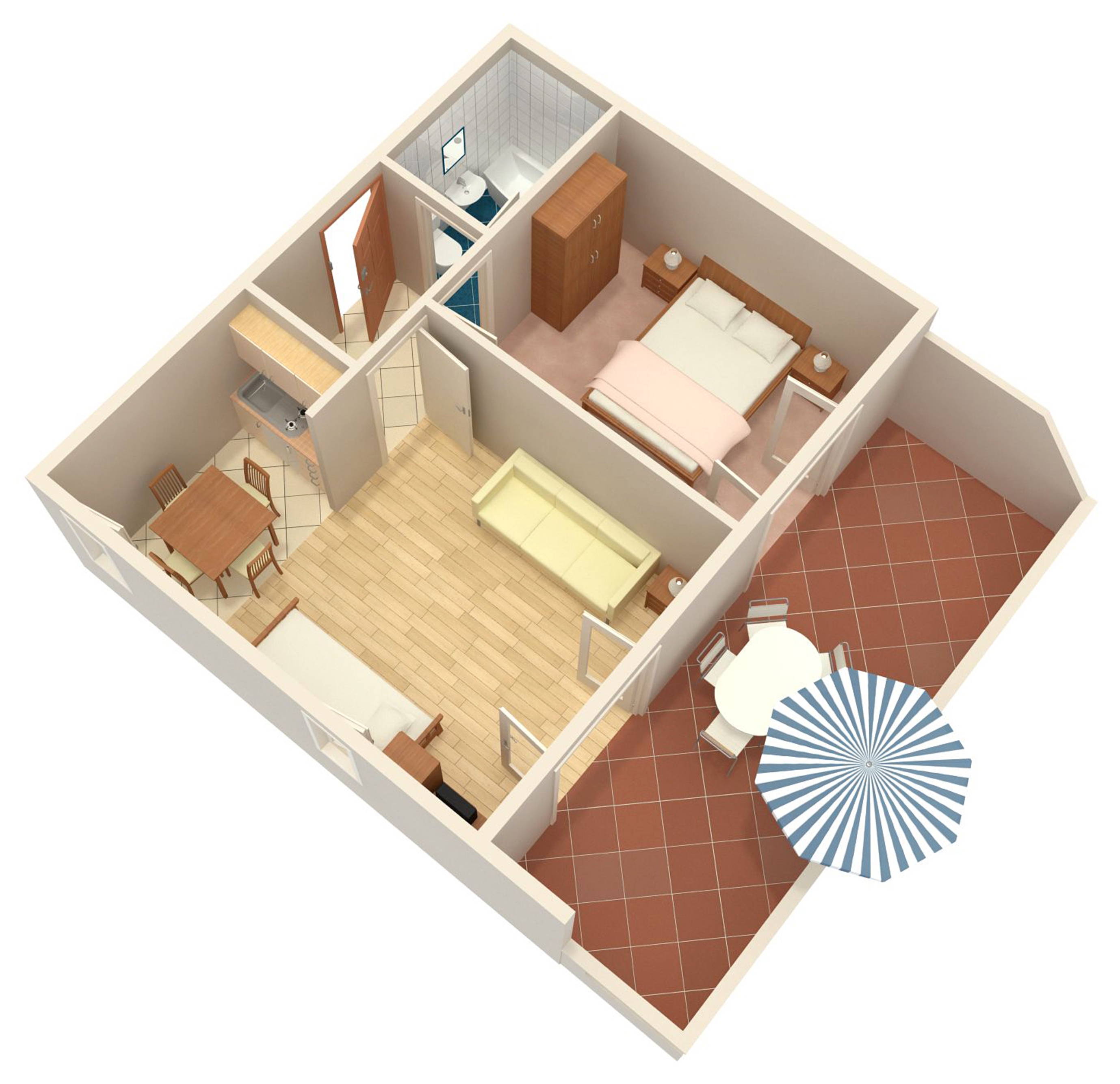 One bedroom apartment with terrace Novalja, Pag  A-a