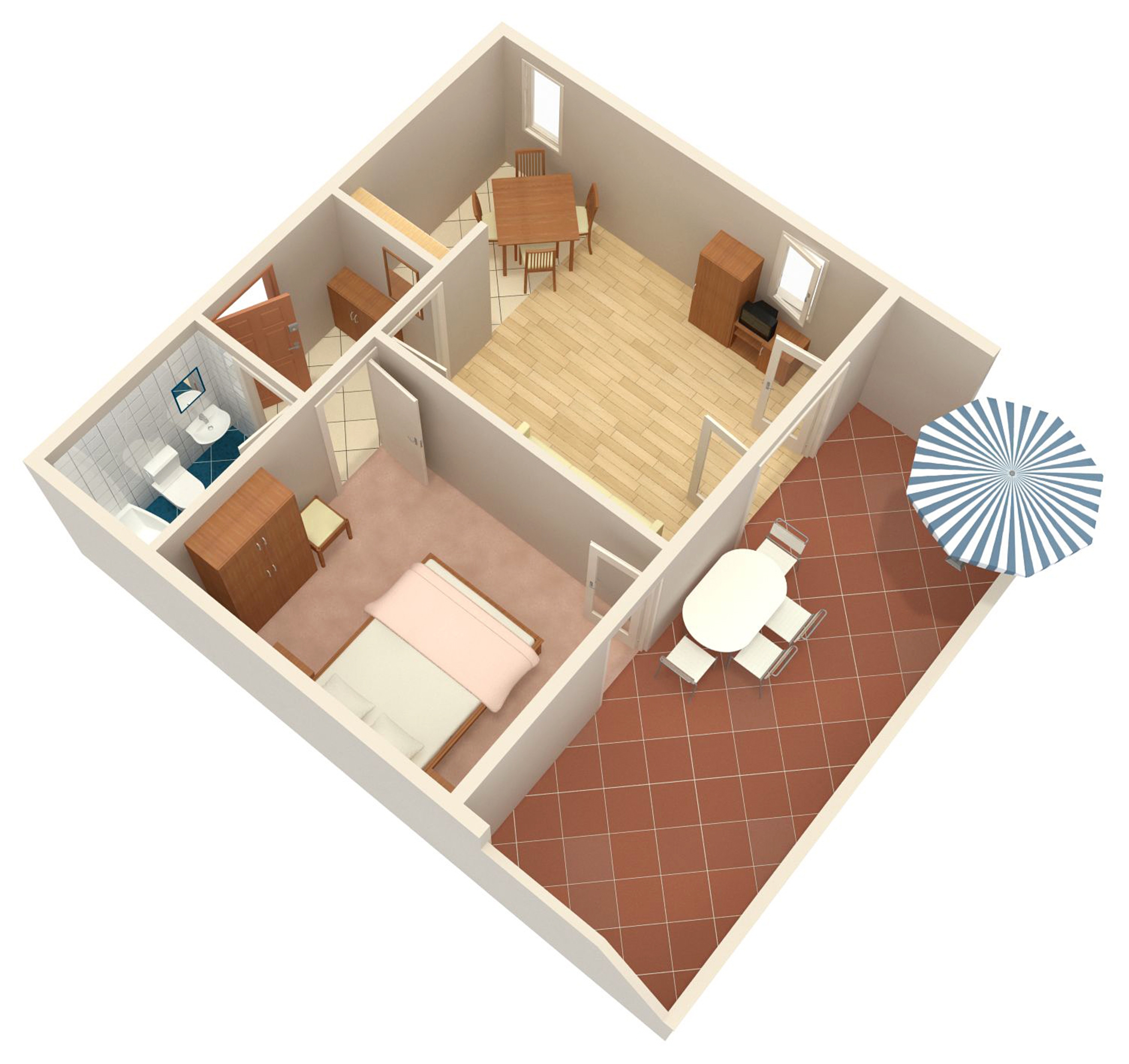 One bedroom apartment with terrace Novalja, Pag  A-b