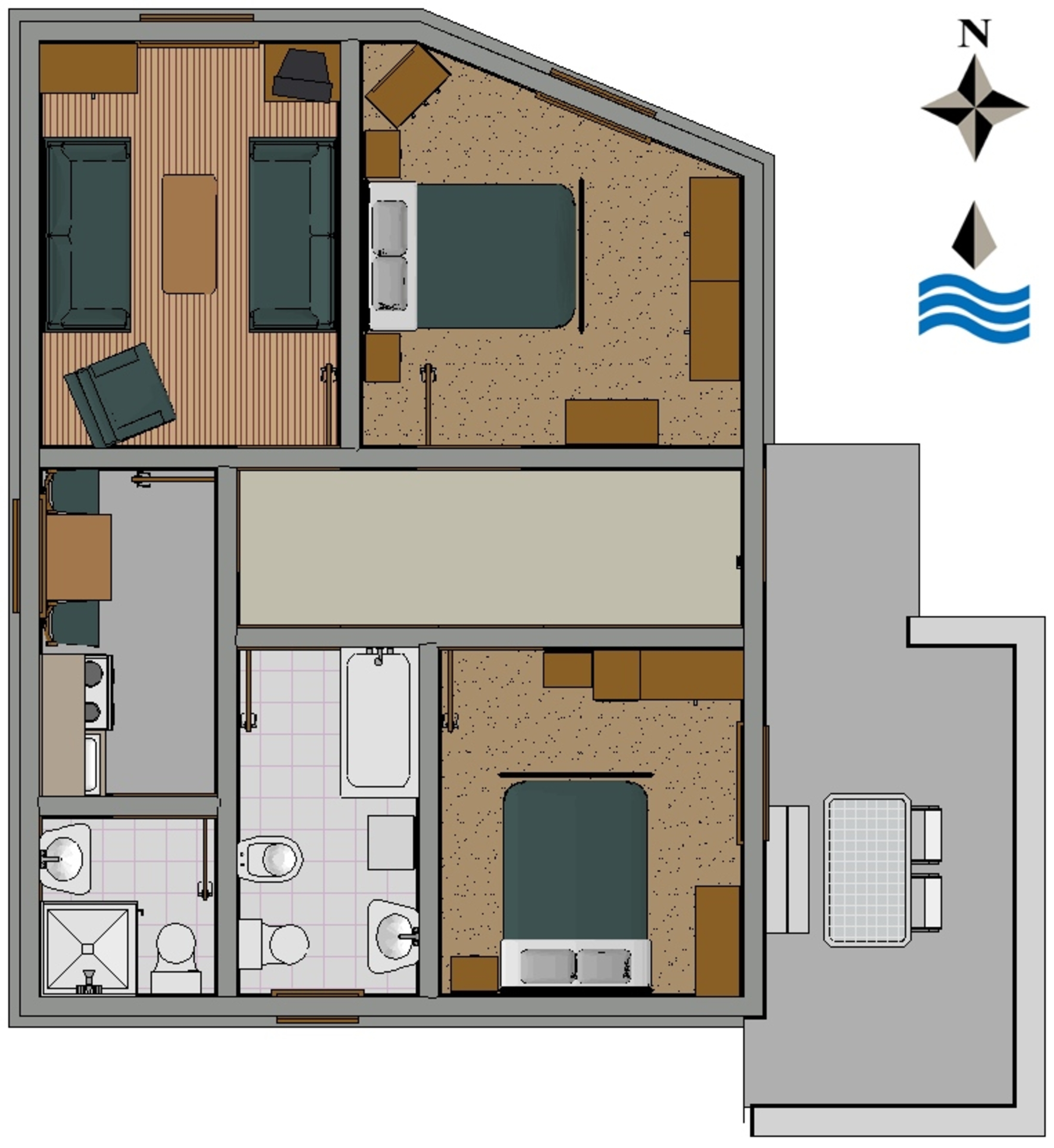 Two bedroom apartment with terrace Cavtat, Dubrovnik  A-a