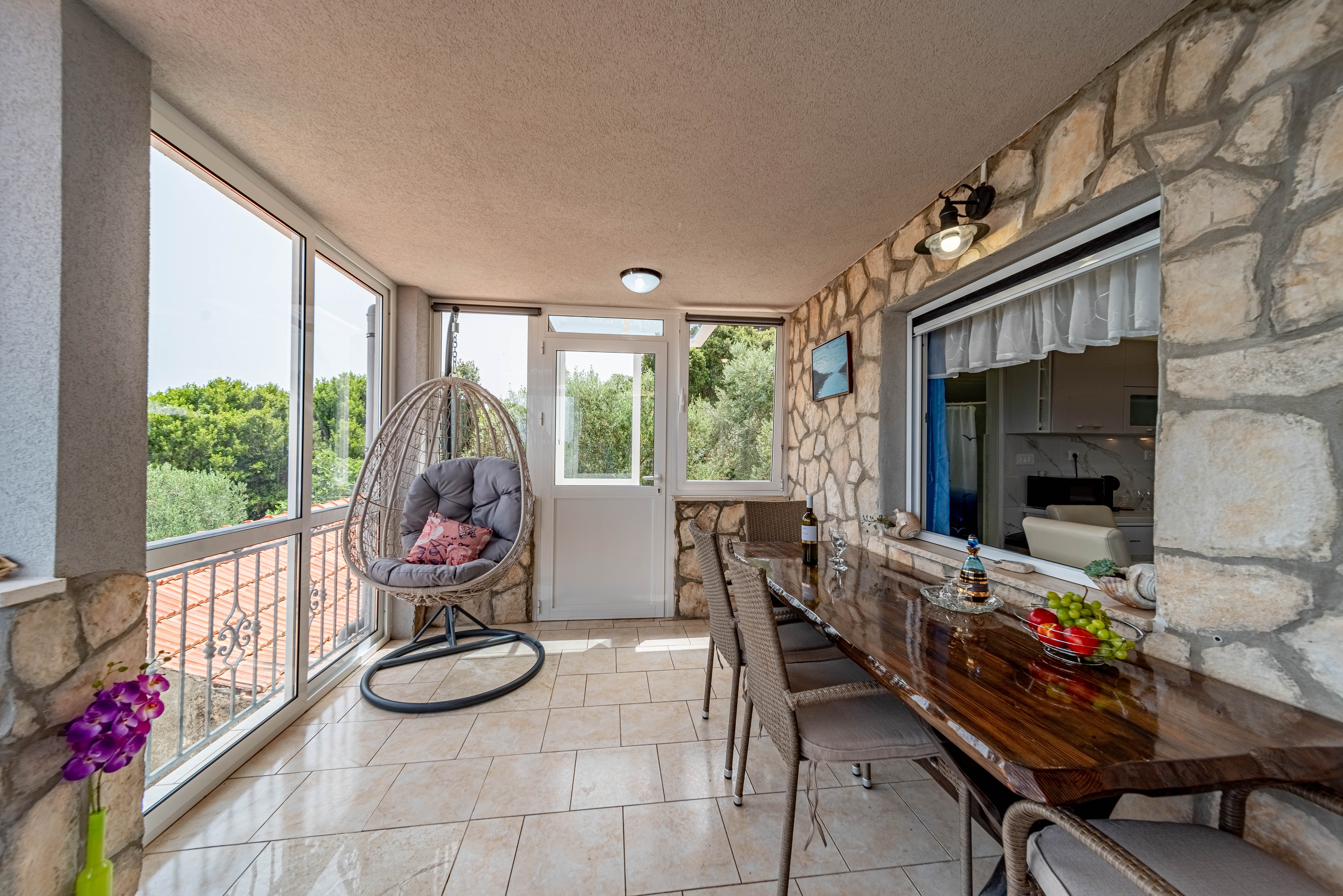 Two bedroom house with terrace and sea view Cove Blaca, Korčula  K