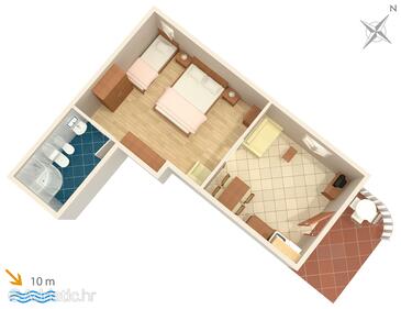 Plan Srebreno, Plan in the studio-apartment.