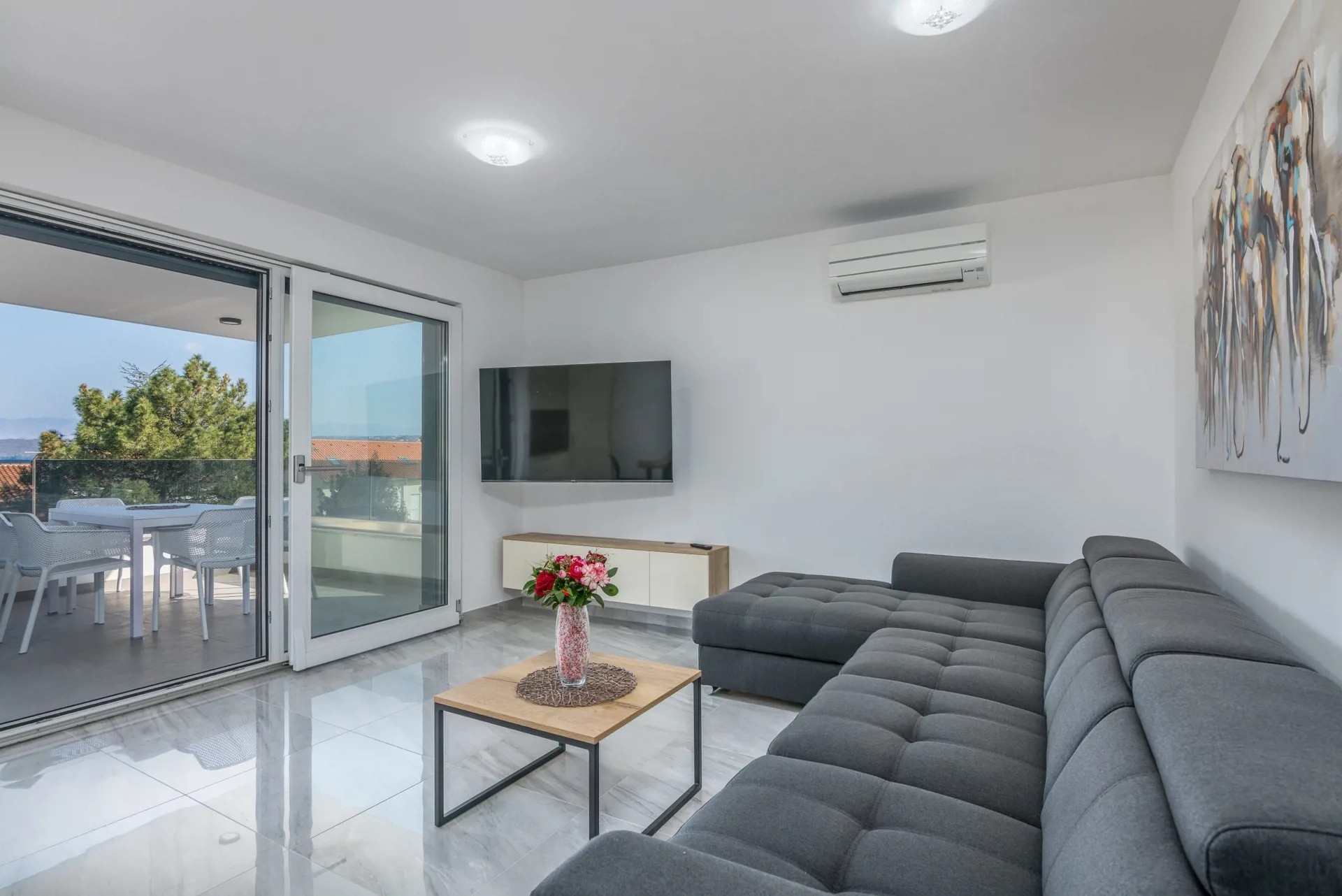 Jednosobni apartman s terasom Vantačići, Krk  A-b