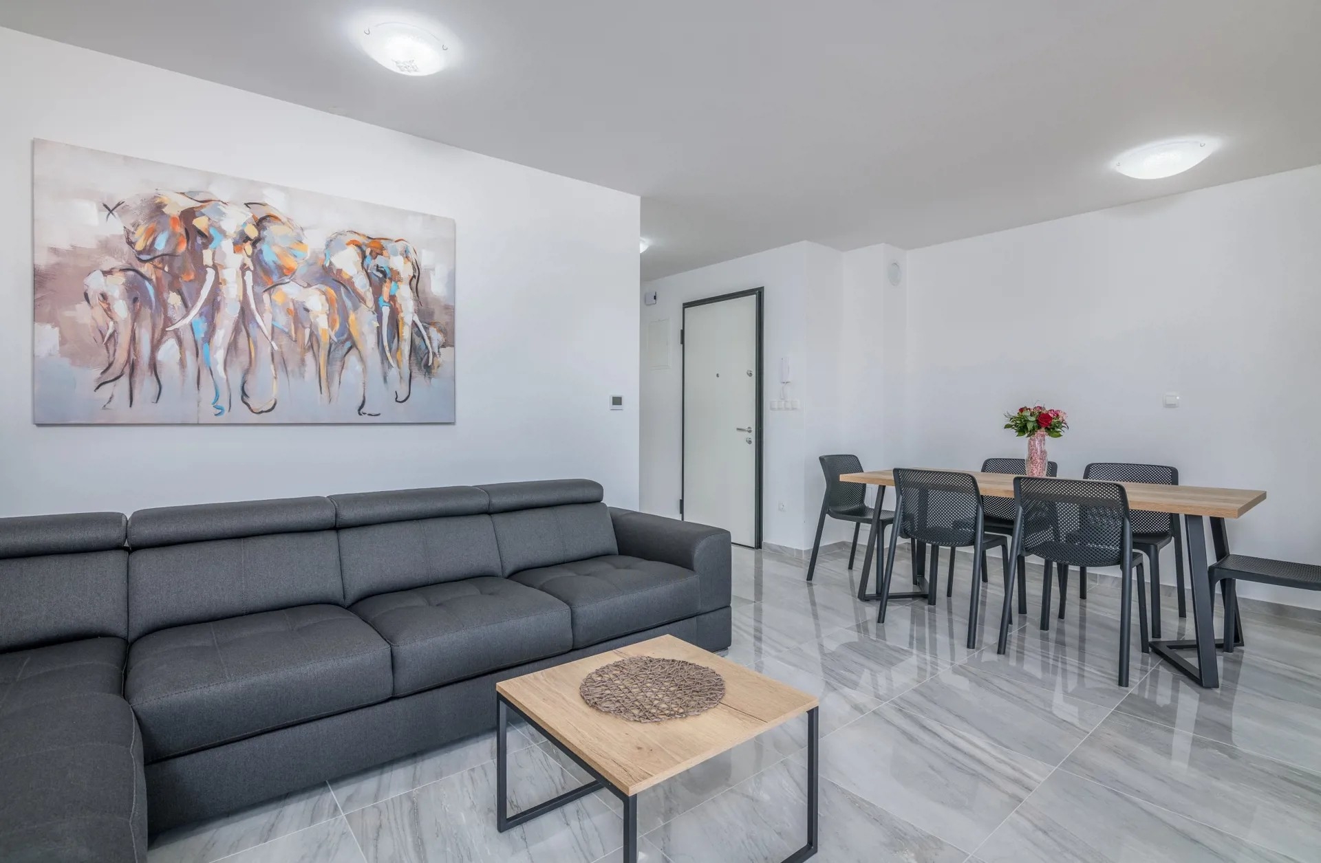 Two bedroom apartment with terrace and sea view Vantačići, Krk  A-d