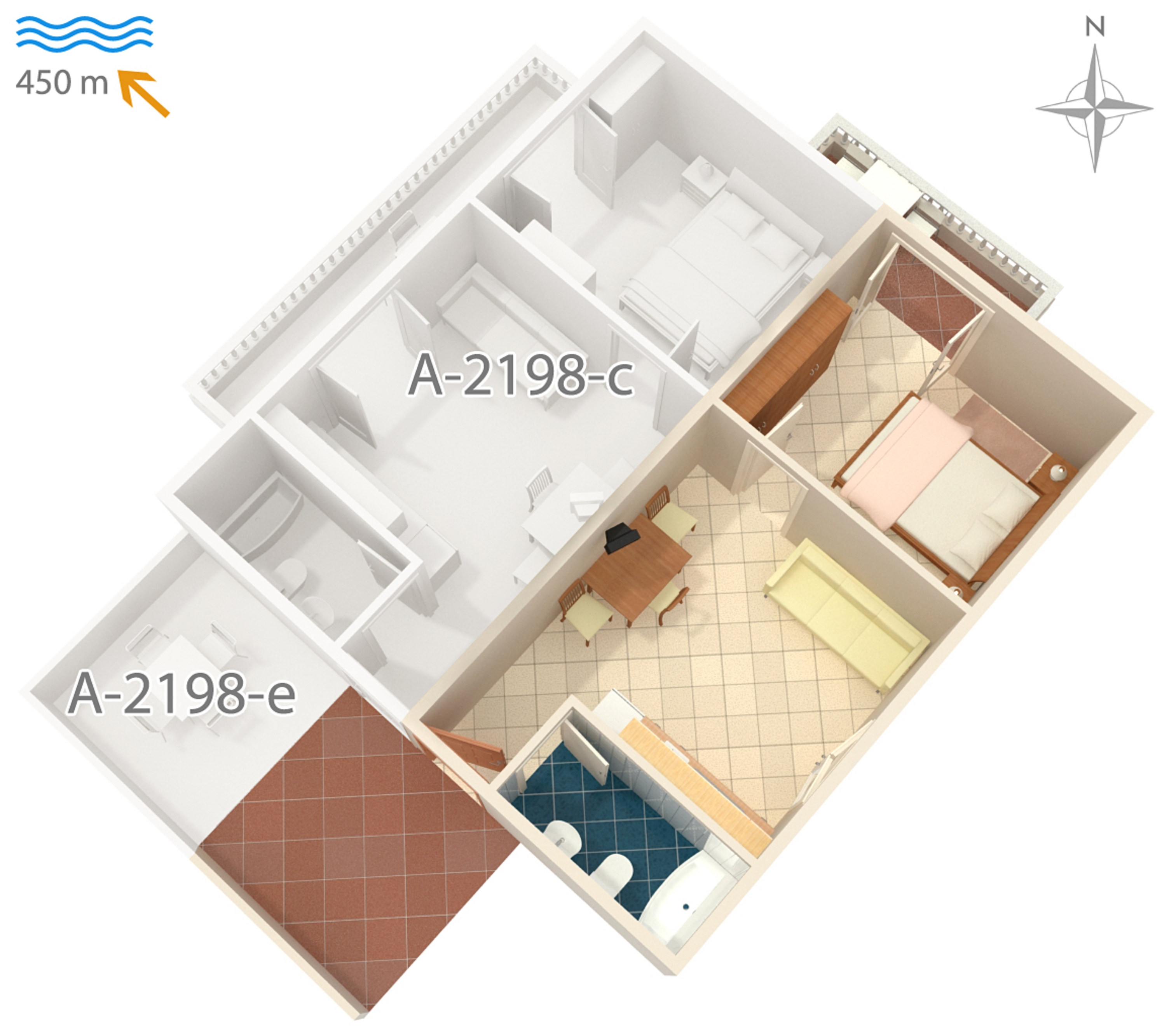One bedroom apartment with balcony and sea view Mali Lošinj, Lošinj  A-b