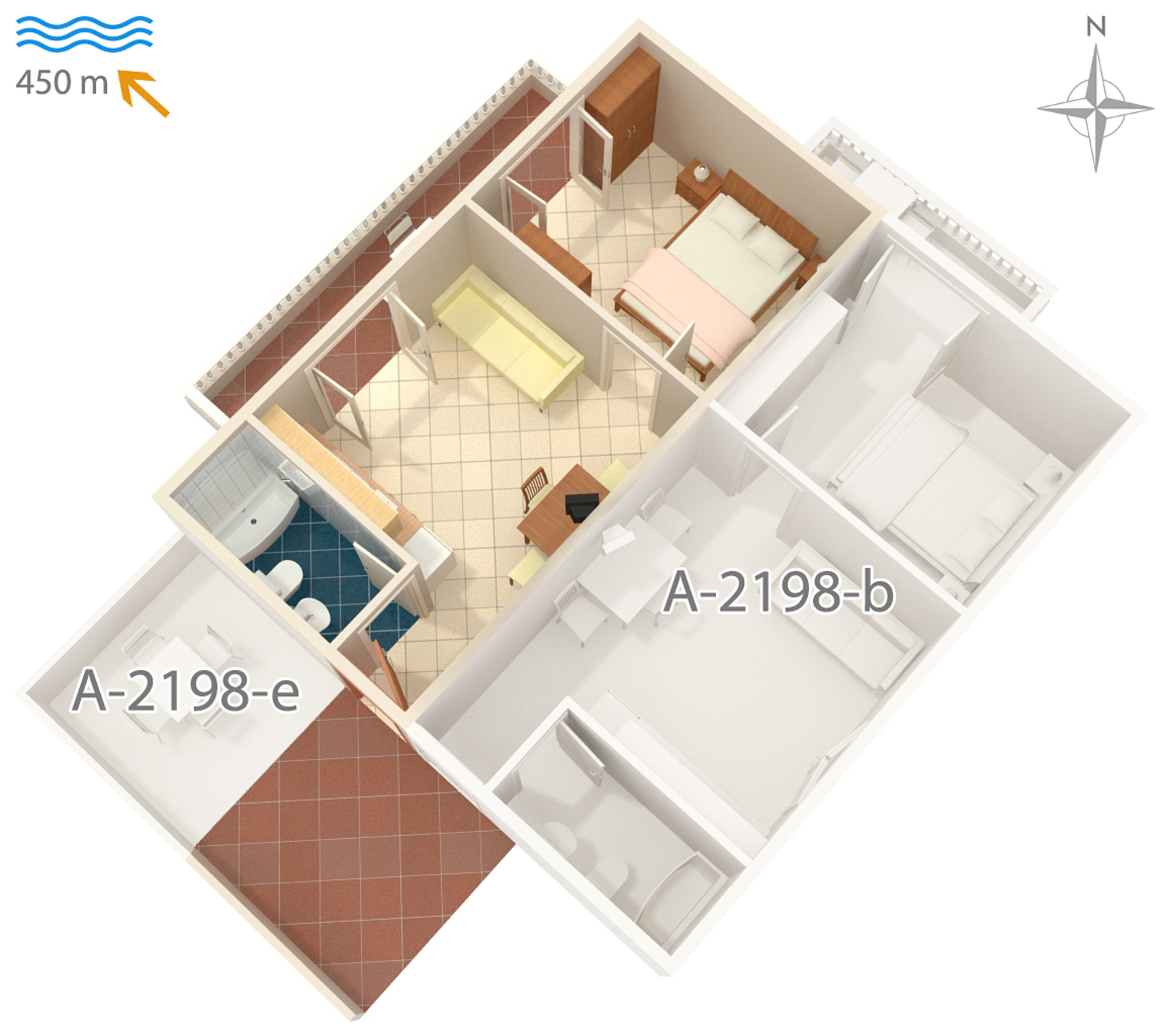 One bedroom apartment with balcony and sea view Mali Lošinj, Lošinj  A-c