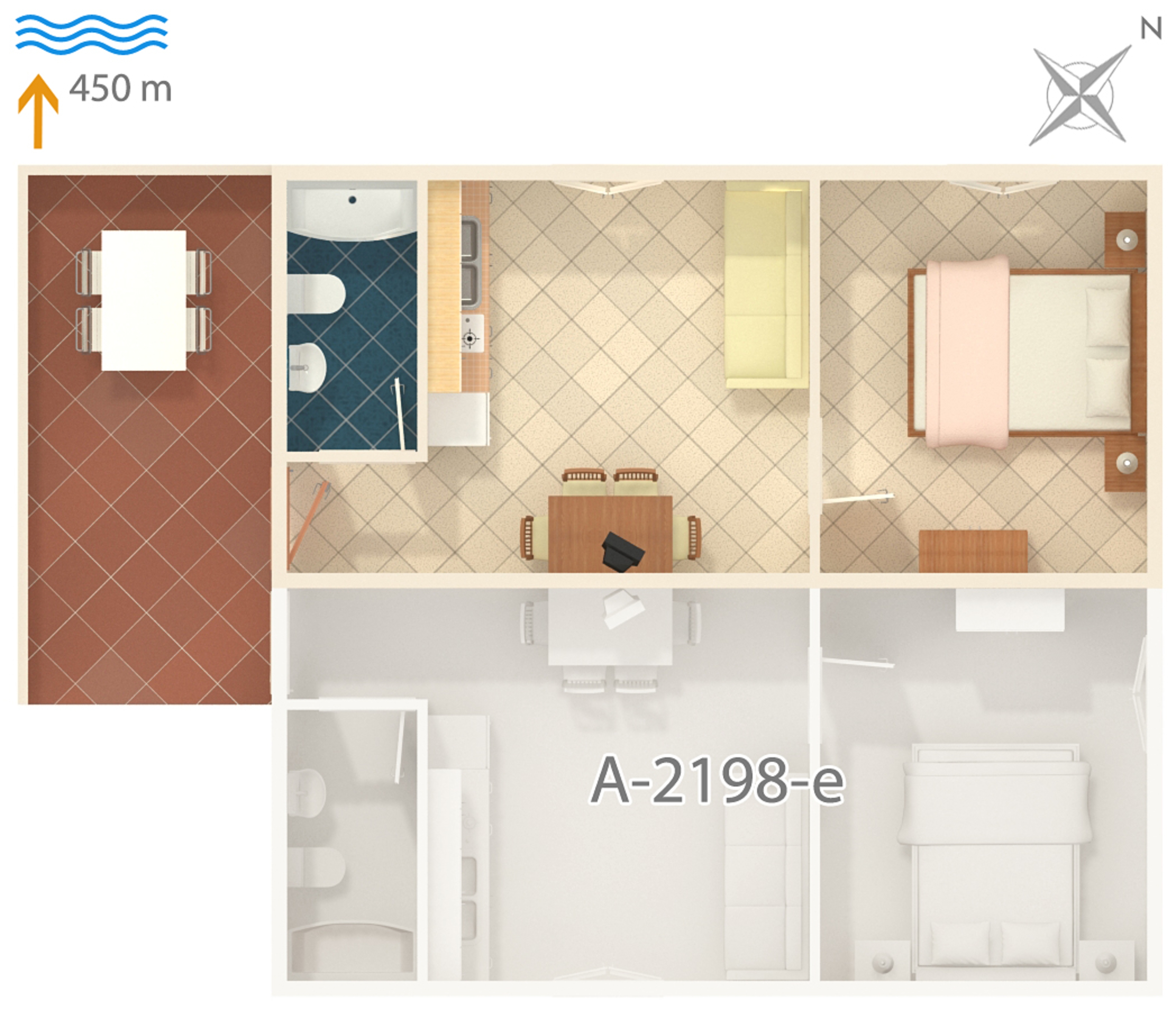 One bedroom apartment with terrace and sea view Mali Lošinj, Lošinj  A-d
