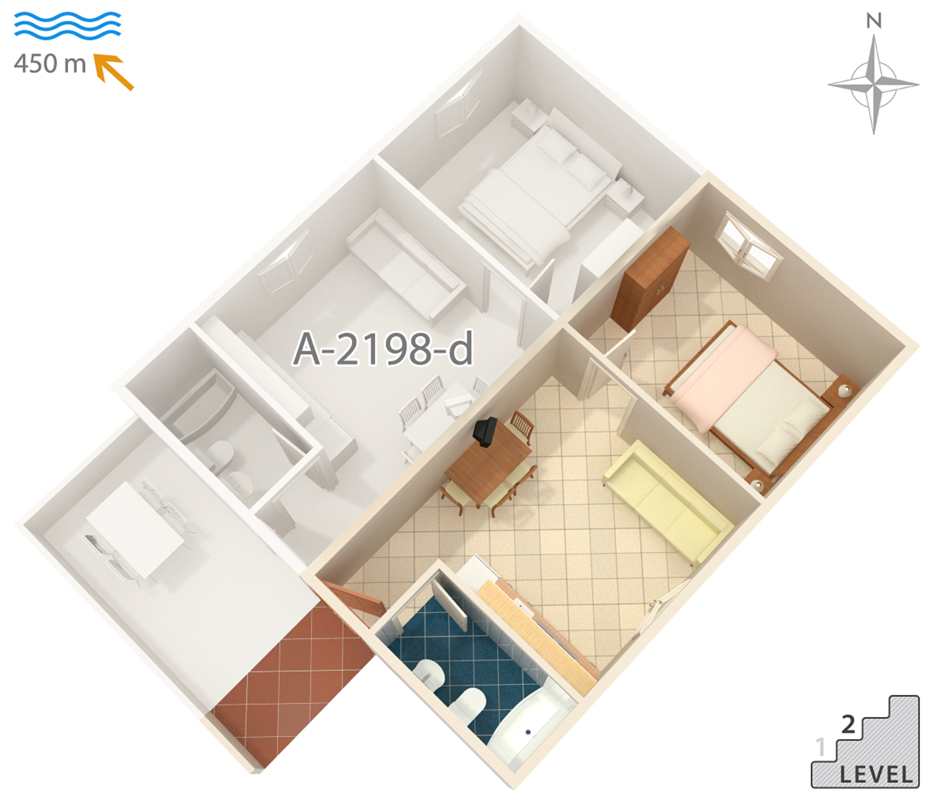 One bedroom apartment with terrace and sea view Mali Lošinj, Lošinj  A-e