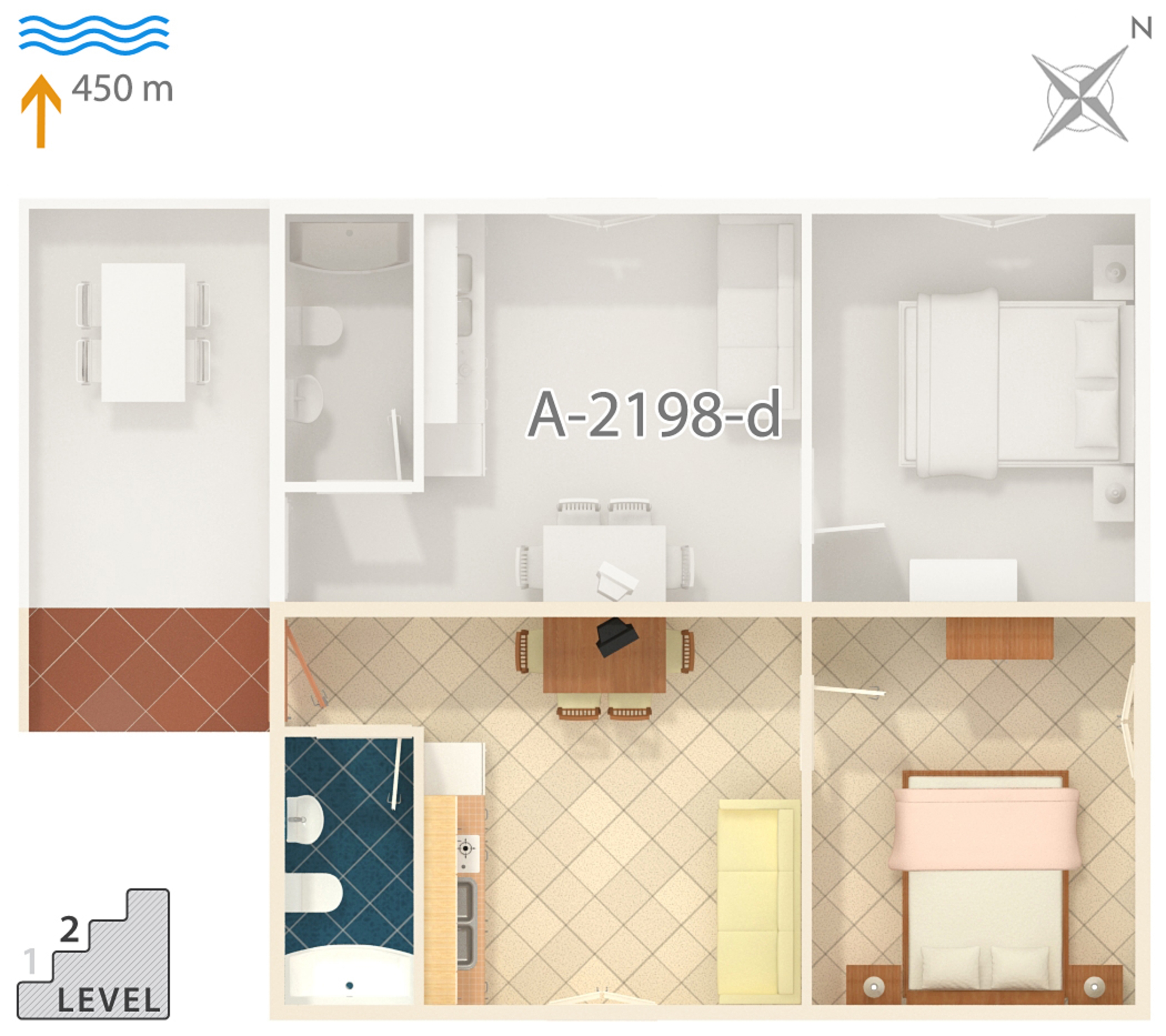 One bedroom apartment with terrace and sea view Mali Lošinj, Lošinj  A-e
