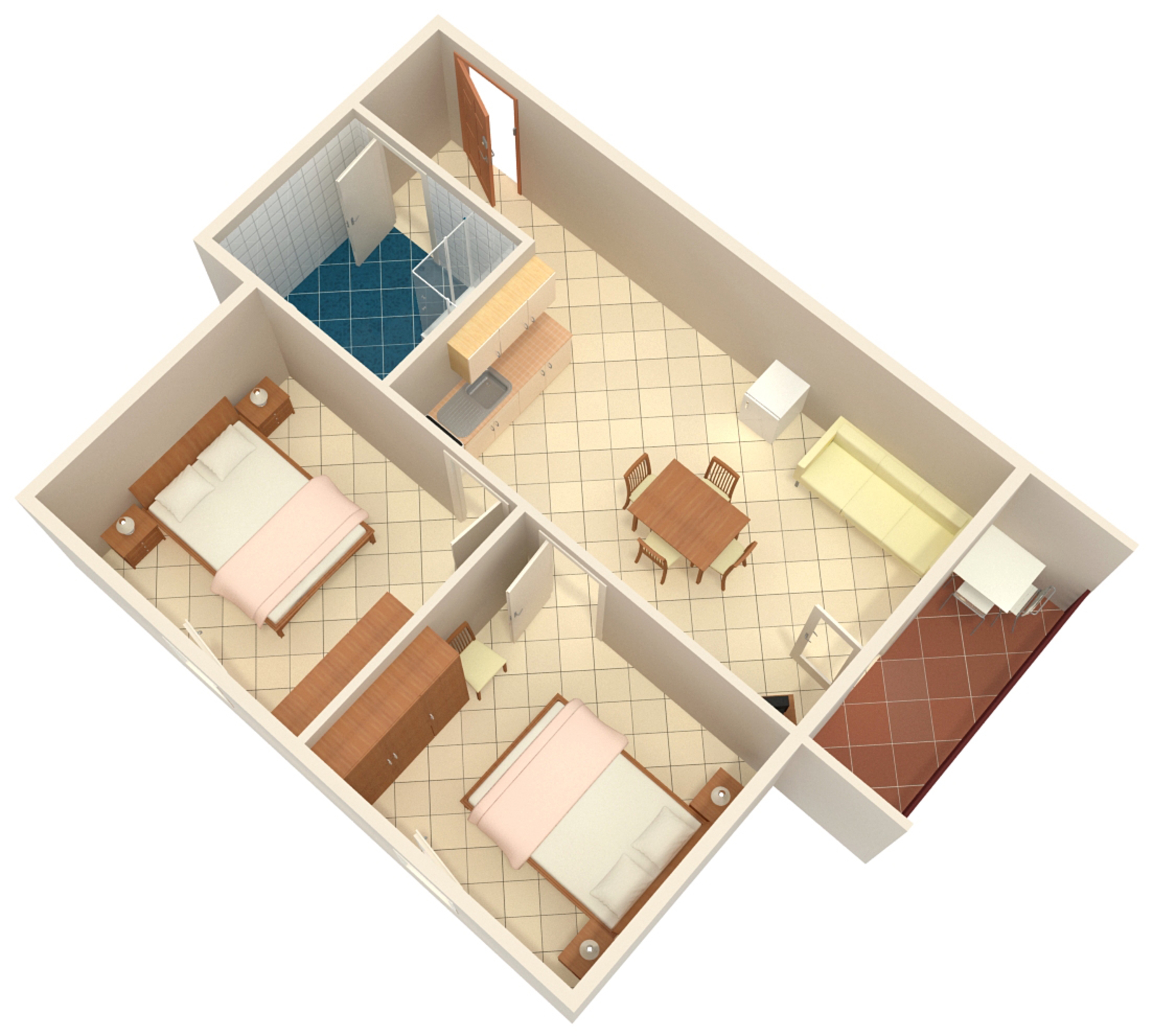 Two bedroom apartment with terrace Valbandon, Fažana  A-b