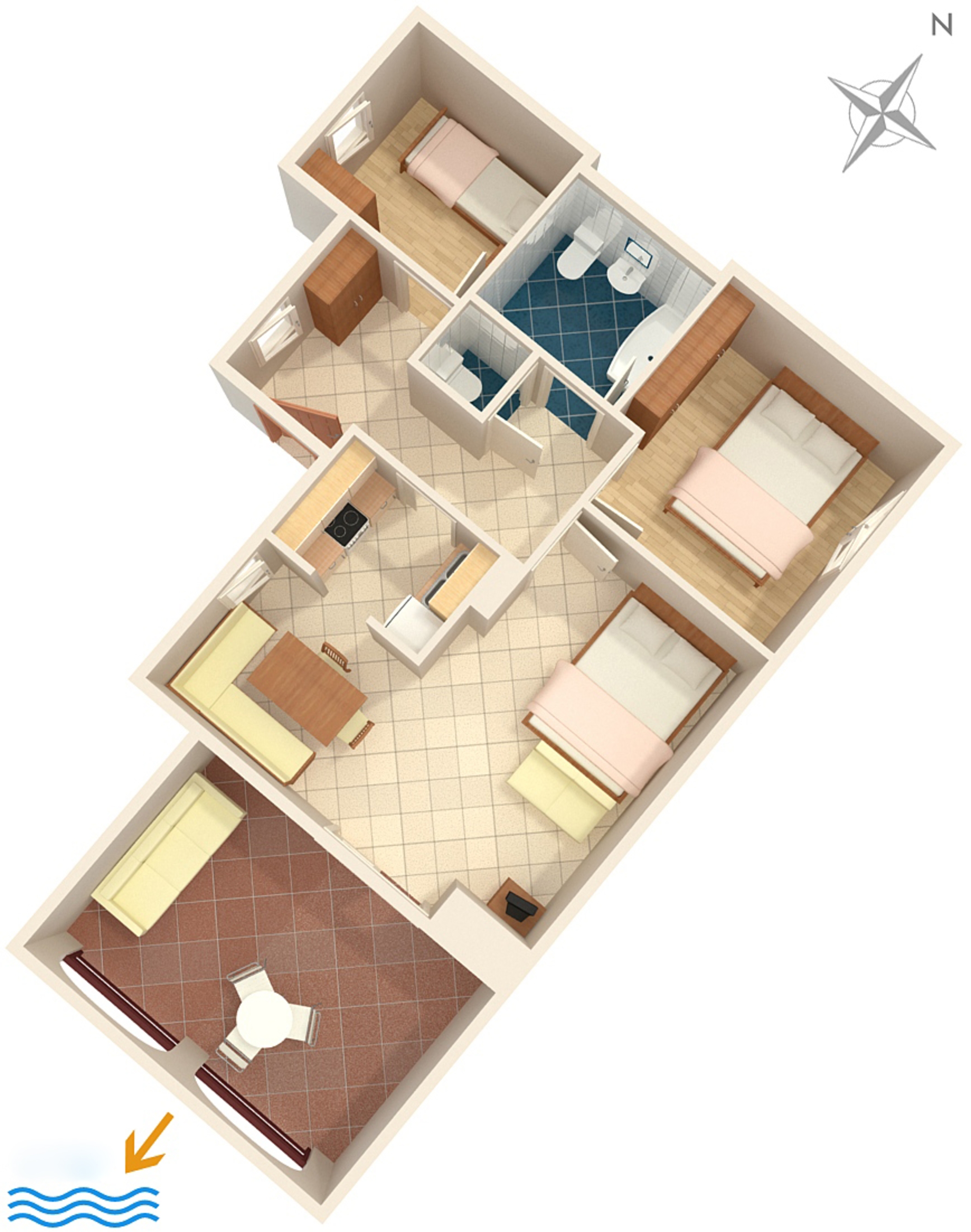 Two bedroom apartment with terrace Premantura, Medulin  A-a