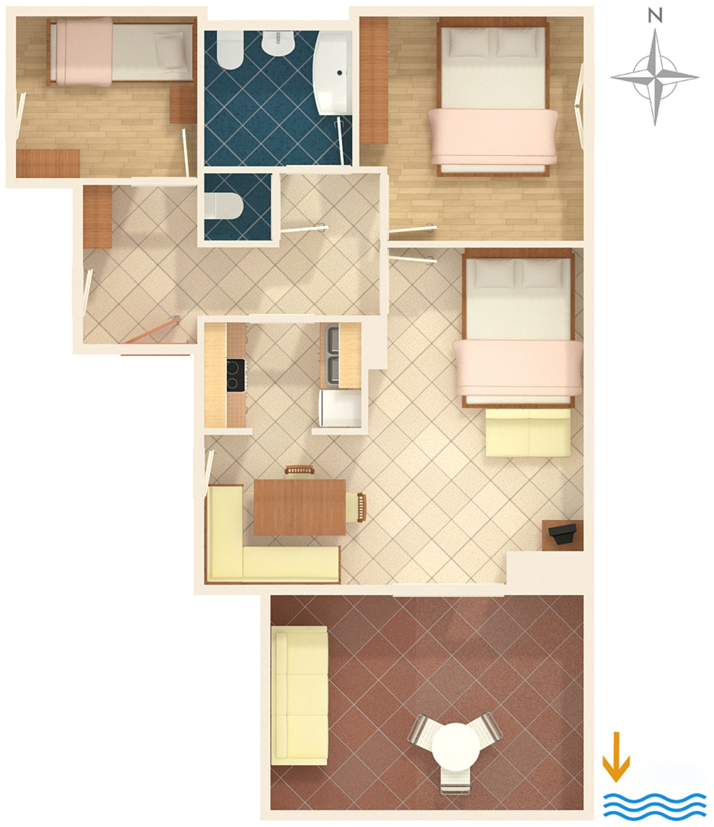 Two bedroom apartment with terrace Premantura, Medulin  A-a