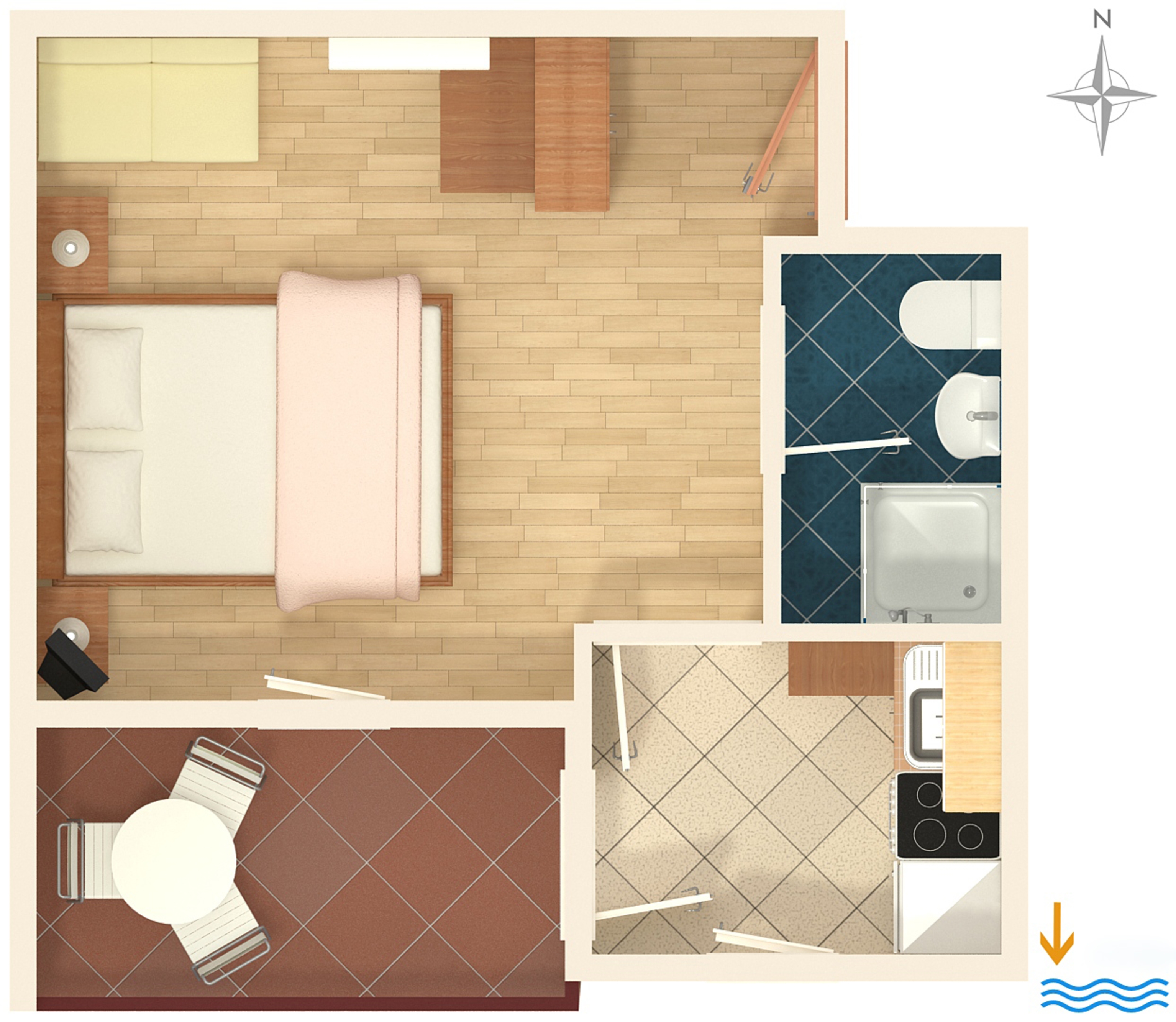 One bedroom apartment with terrace Premantura, Medulin  A-b