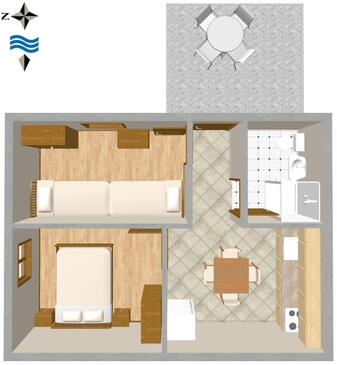 Banjole, Nacrt u smještaju tipa apartment.