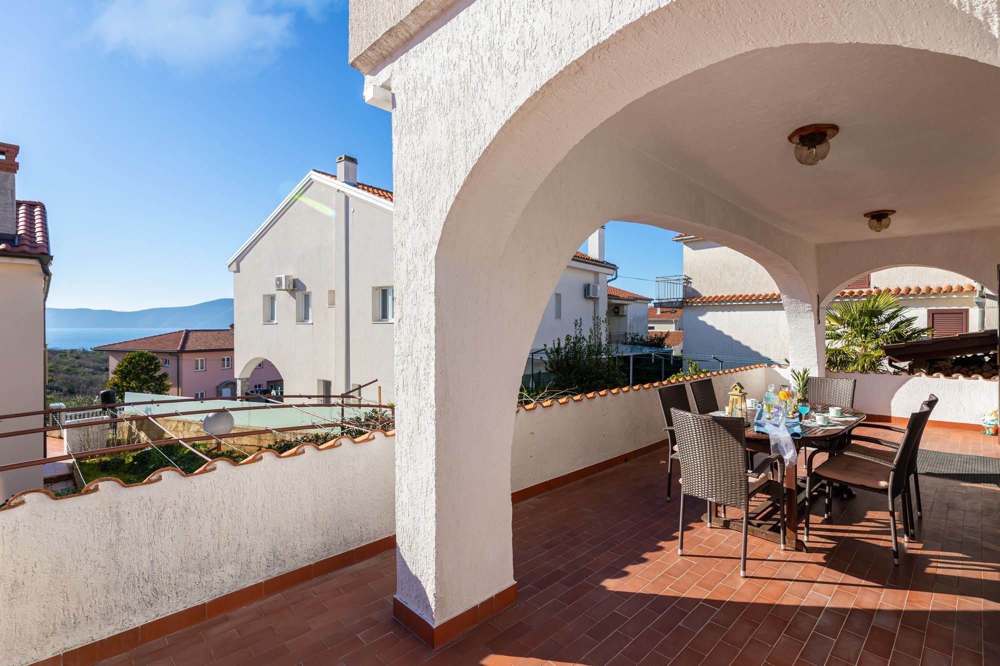 Three bedroom apartment with terrace and sea view Pinezići, Krk  A-a