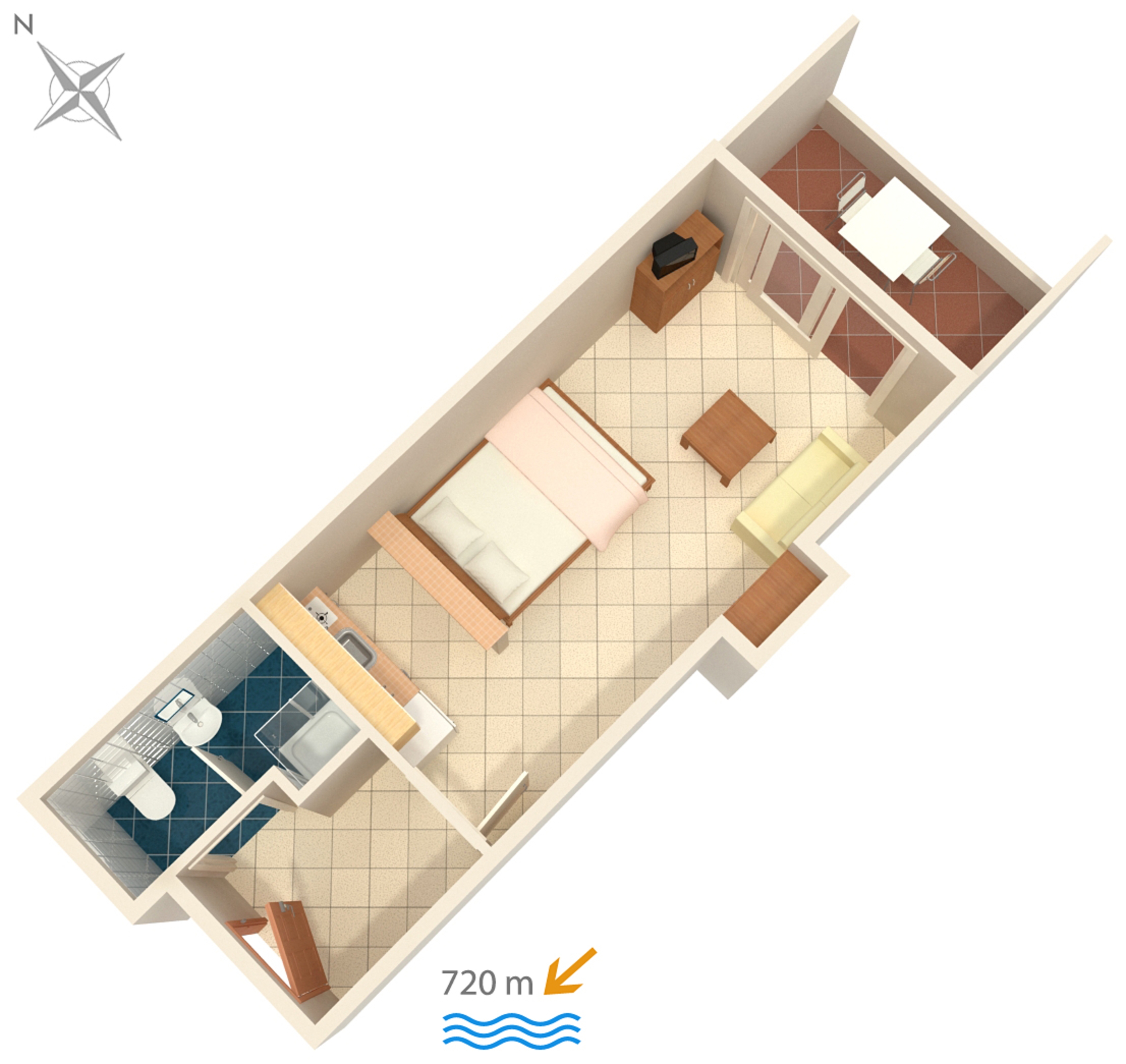 Studio flat with terrace Rovinj  AS-d