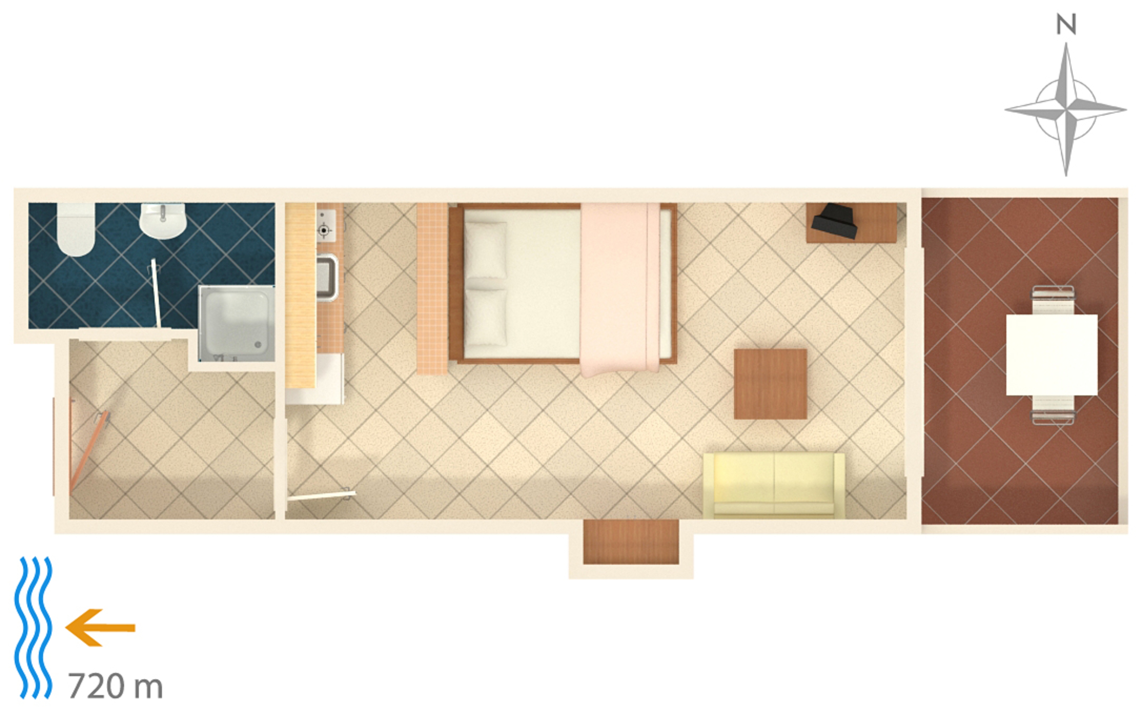 Studio flat with terrace Rovinj  AS-d