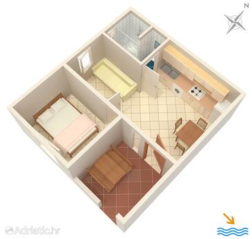 Plan Premantura, Plan in the apartment, dopusteni kucni ljubimci i WIFI.