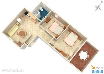 Plan Premantura, Plan in the apartment, dopusteni kucni ljubimci i WIFI.
