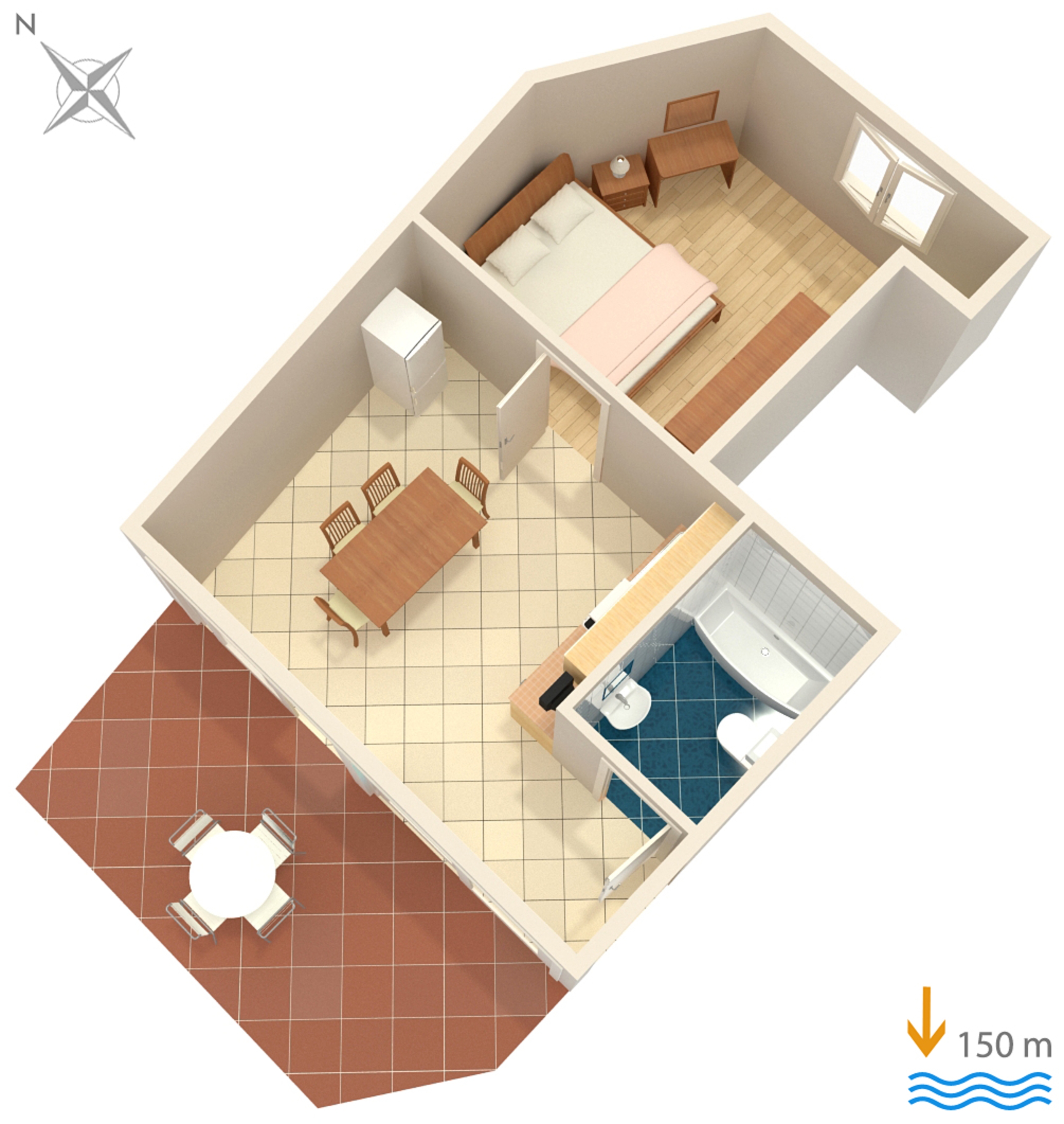 One bedroom apartment with terrace Medulin  A-c