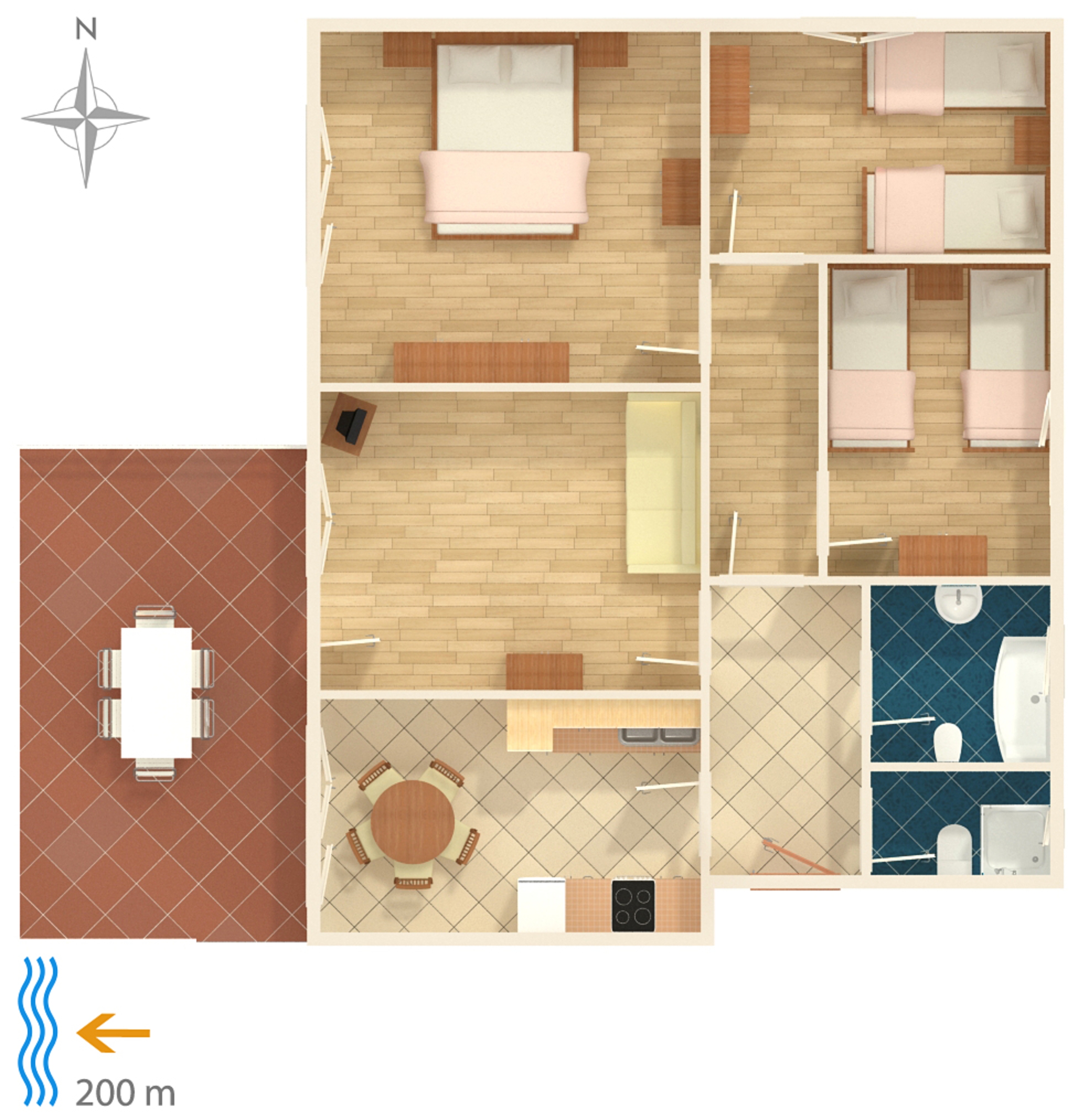 Three bedroom apartment with terrace Banjole, Pula  A-a