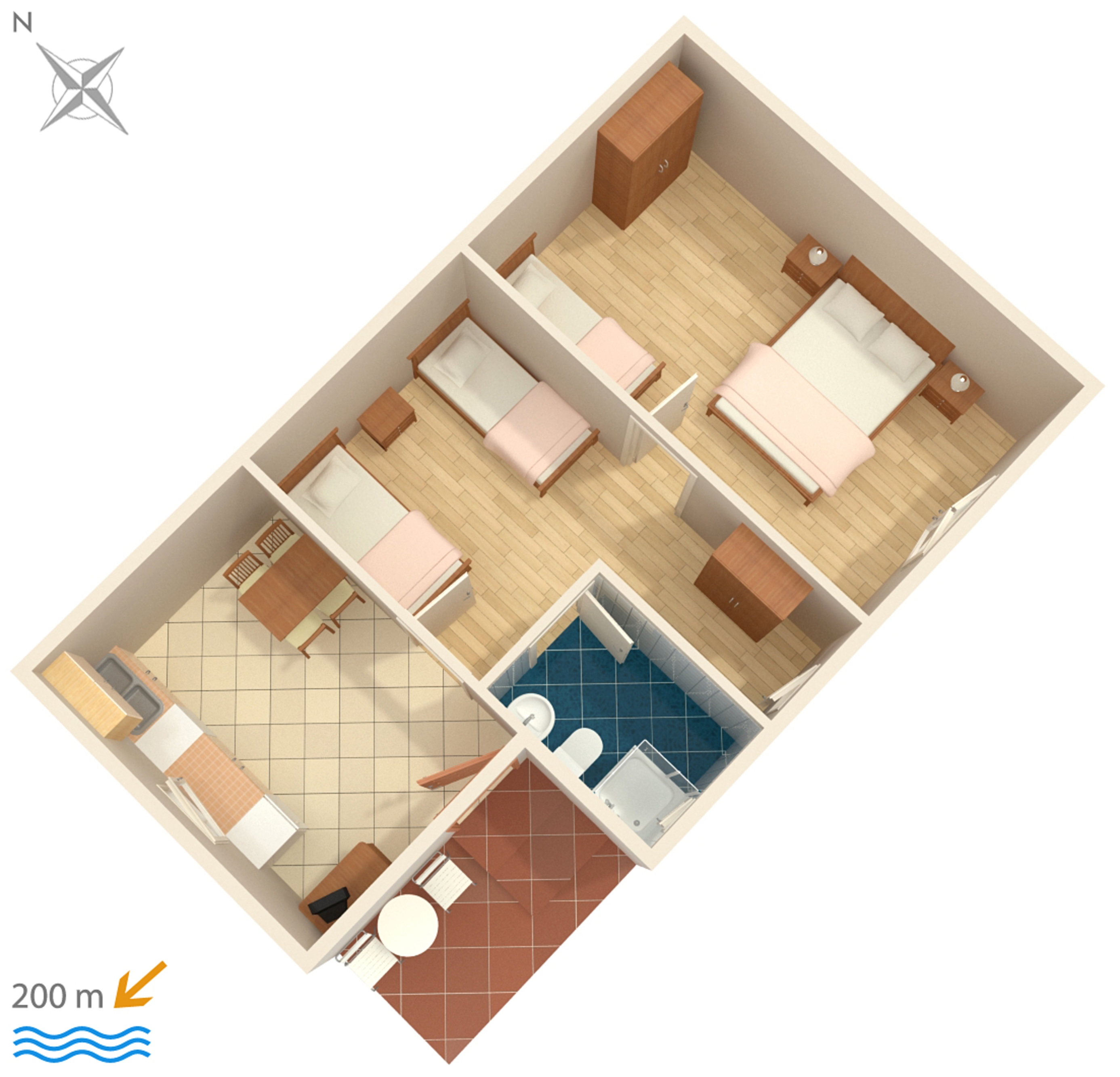 One bedroom apartment with terrace Banjole, Pula  A-b