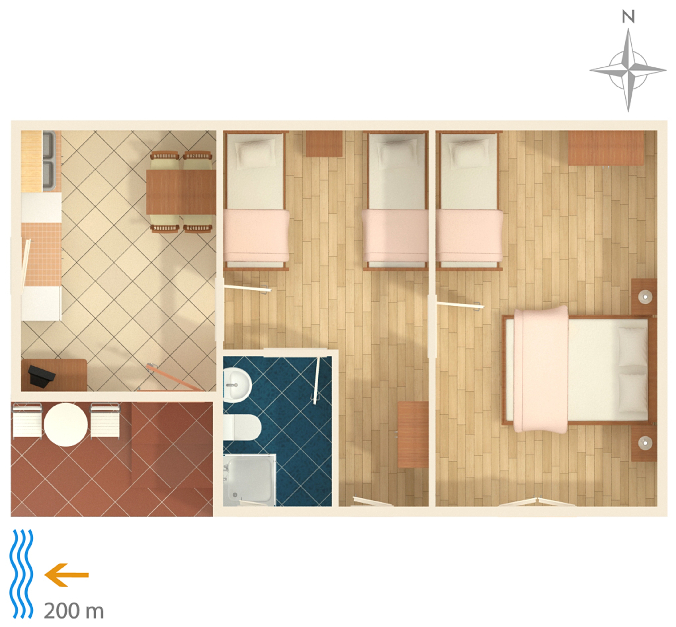 One bedroom apartment with terrace Banjole, Pula  A-b