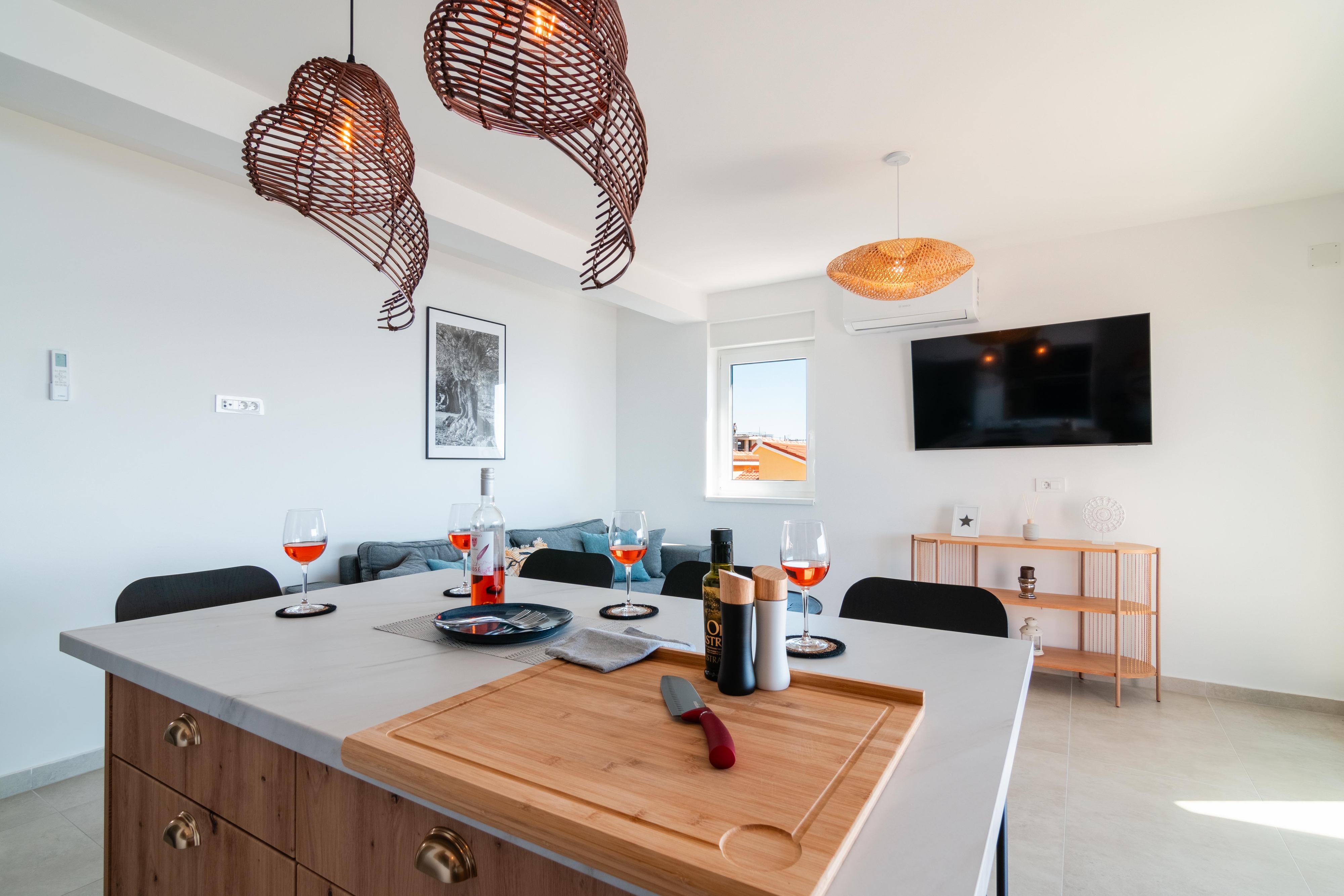 Two bedroom apartment with terrace and sea view Mandre, Pag  A-a