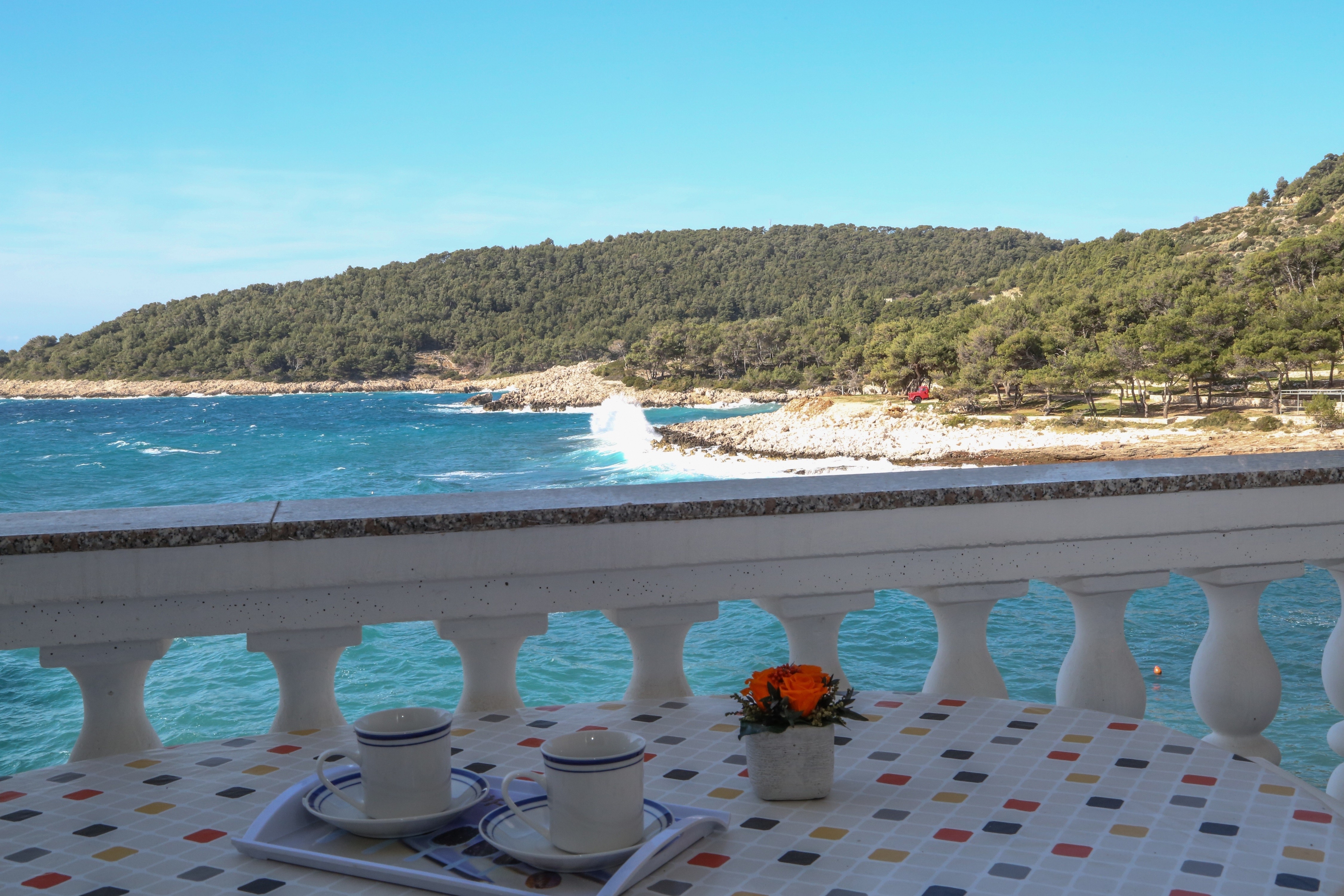 Studio flat with balcony and sea view Milna, Hvar  AS-a