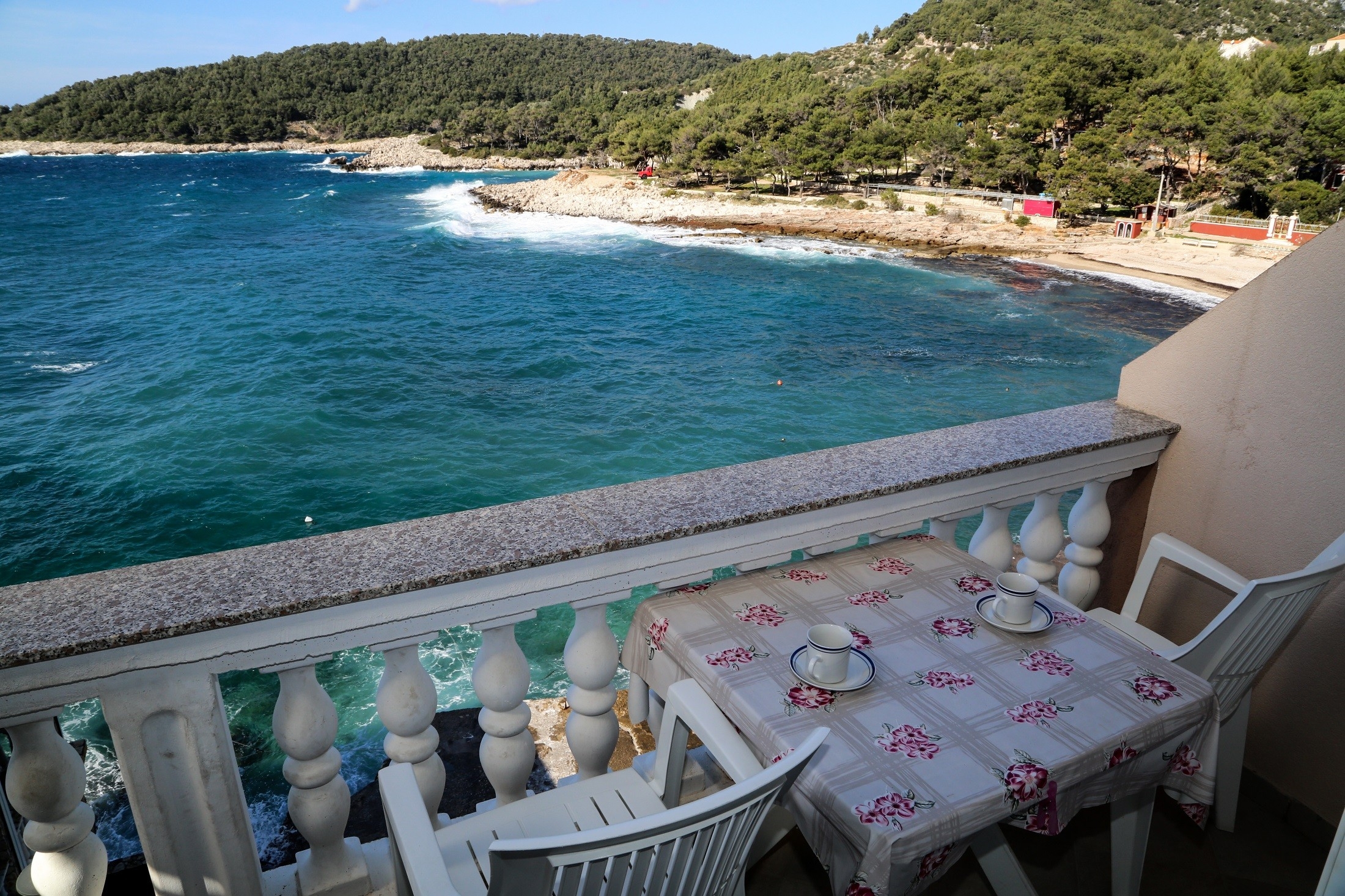 Studio flat with balcony and sea view Milna, Hvar  AS-c