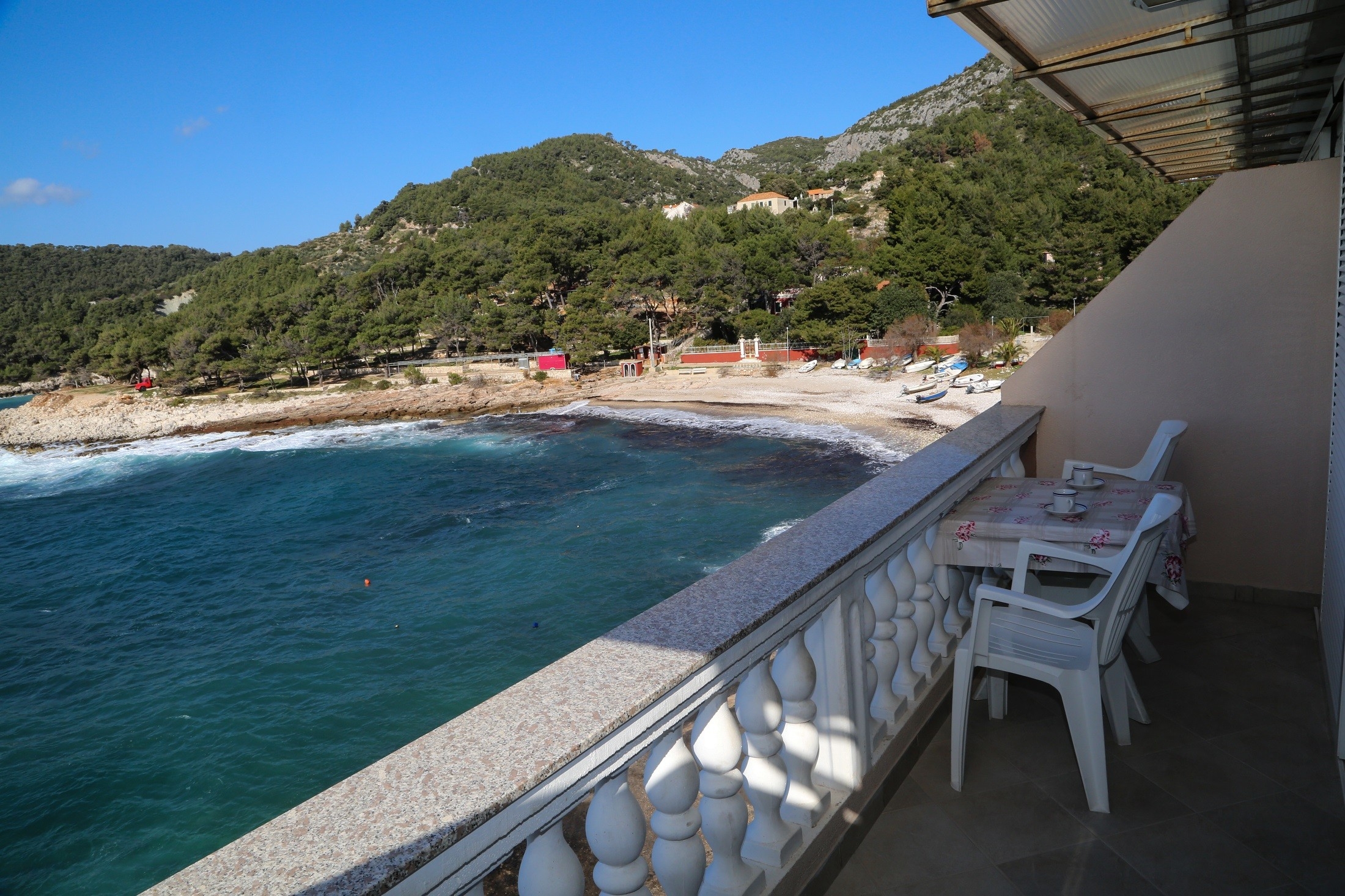 Studio flat with balcony and sea view Milna, Hvar  AS-c