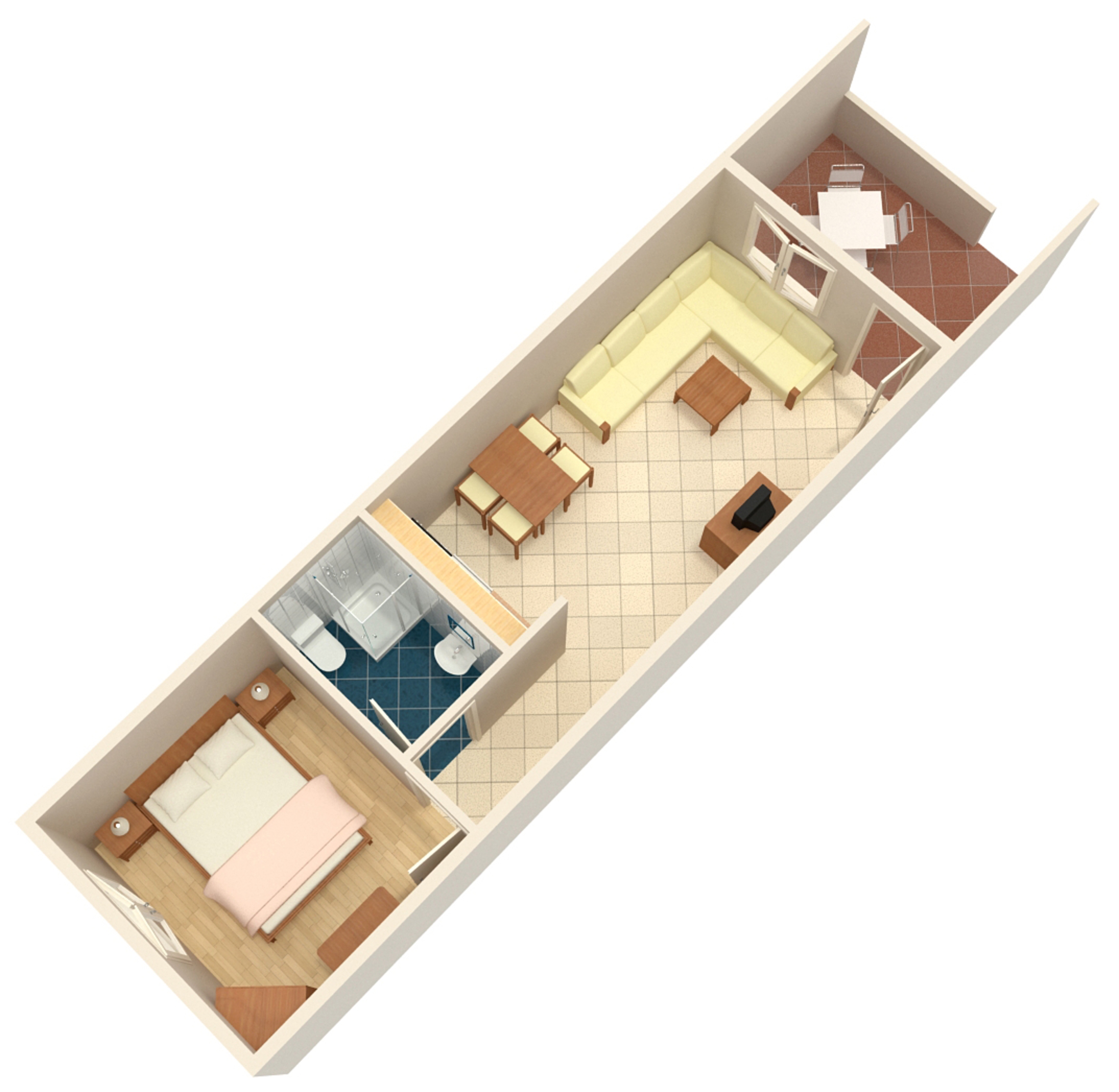 One bedroom apartment with terrace Povljana, Pag  A-b
