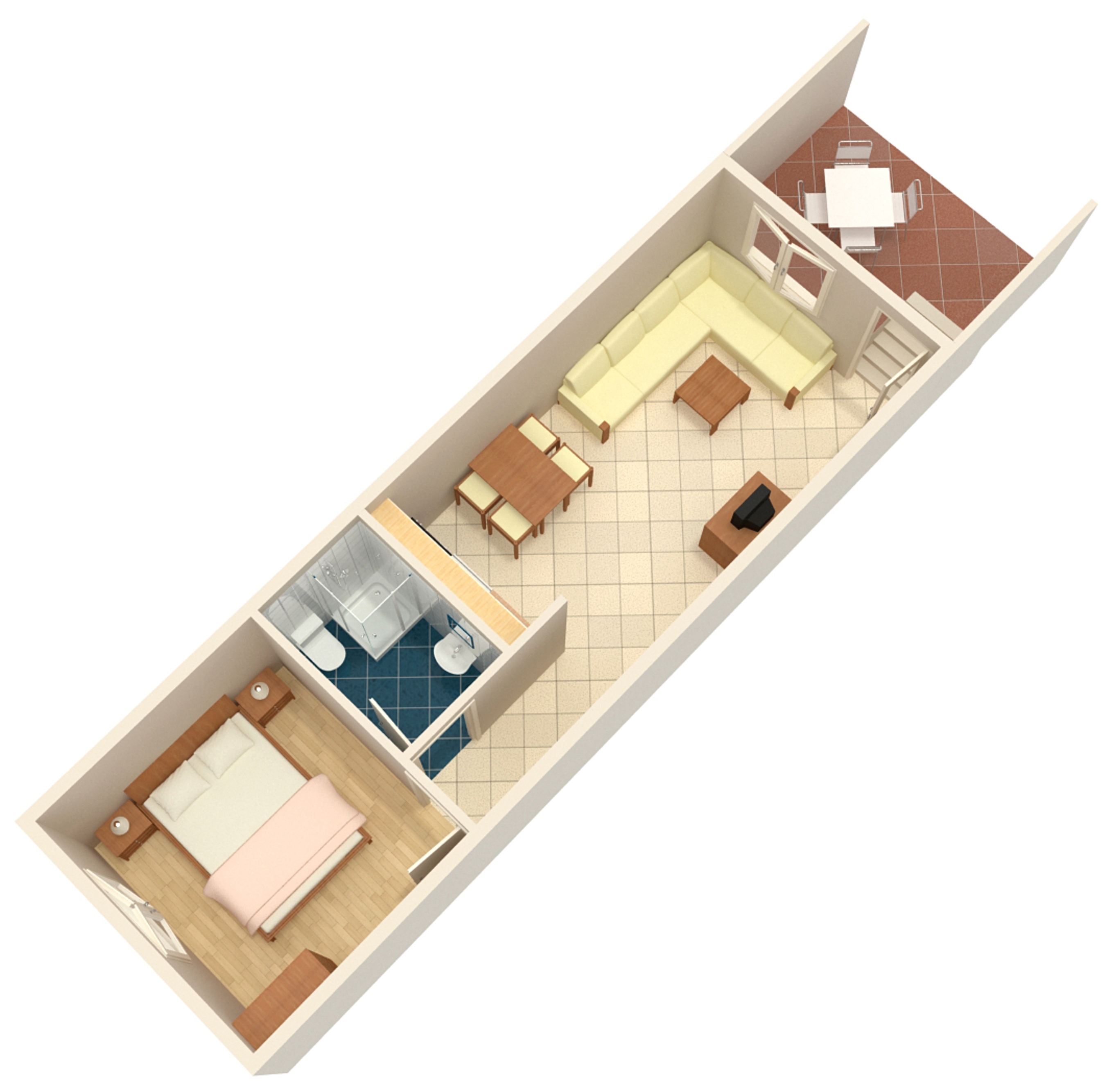 One bedroom apartment with terrace Povljana, Pag  A-d