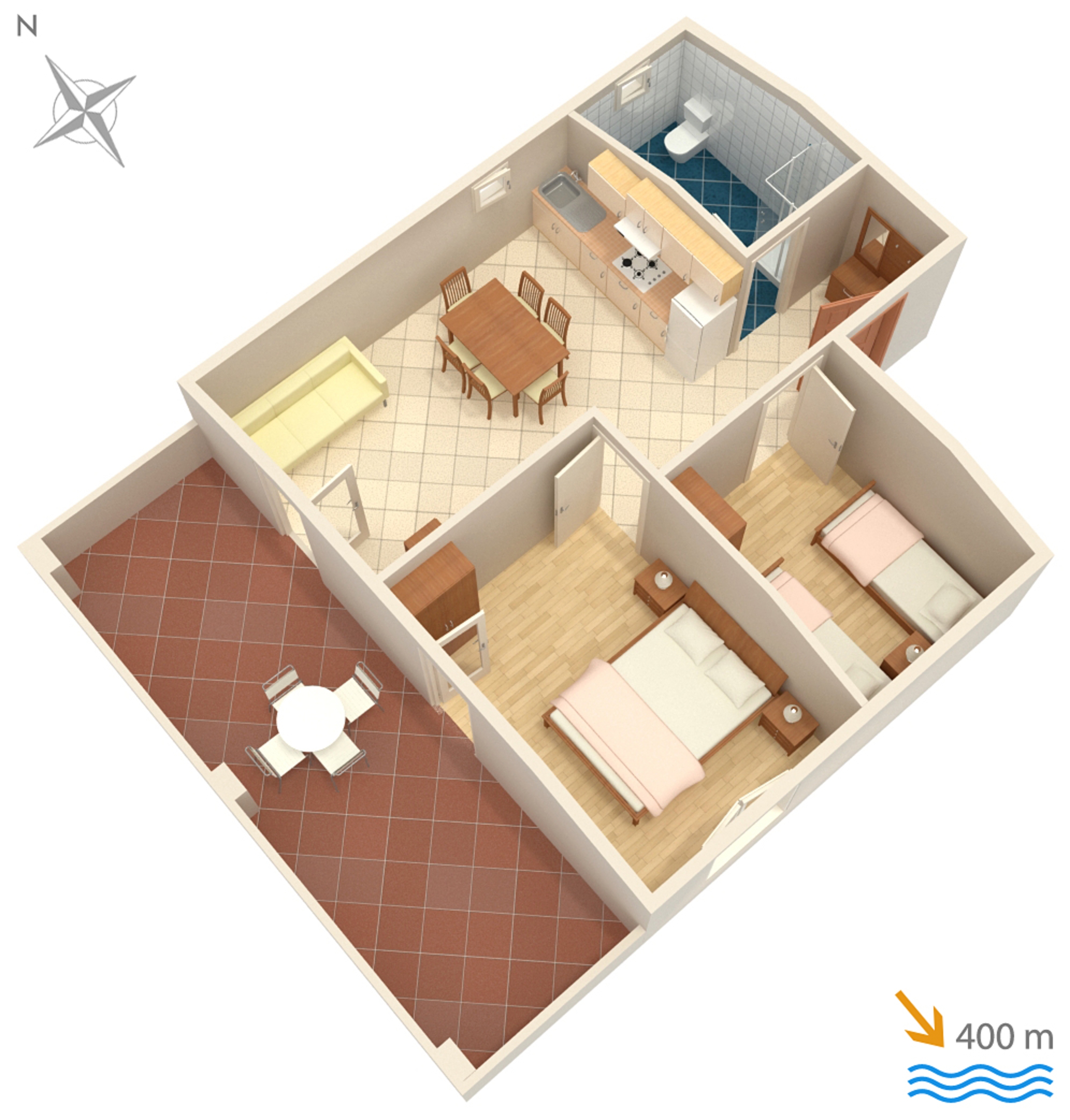 Two bedroom apartment with terrace and sea view Medulin  A-a