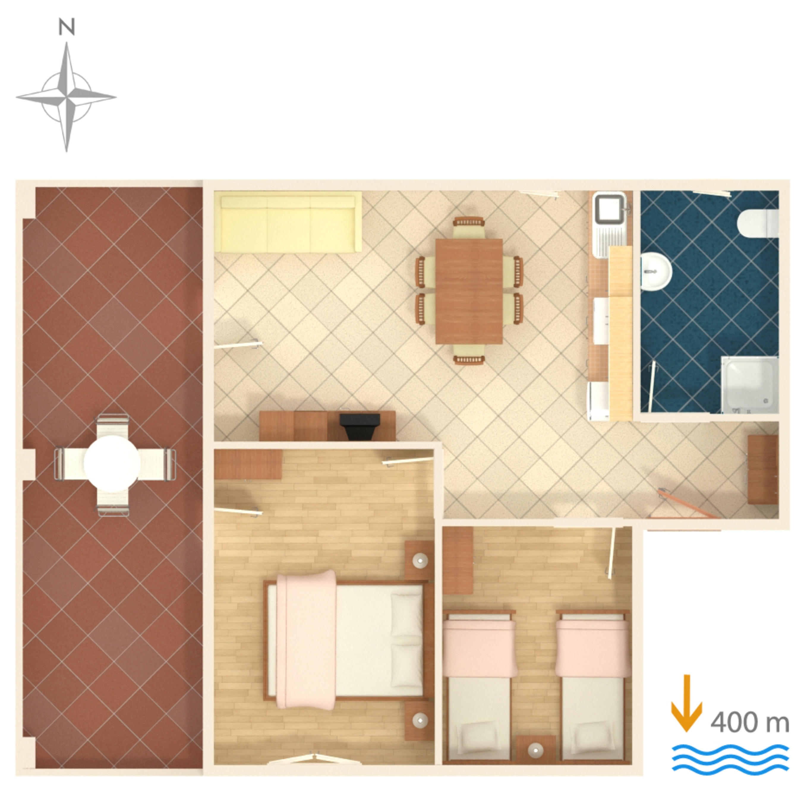 Two bedroom apartment with terrace and sea view Medulin  A-a