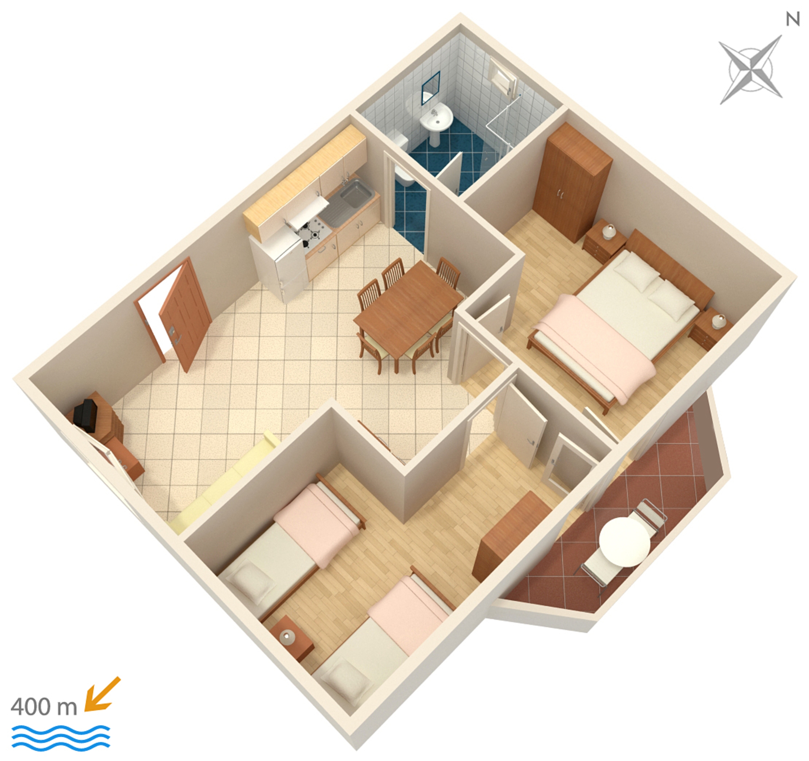 Two bedroom apartment with balcony and sea view Medulin  A-b