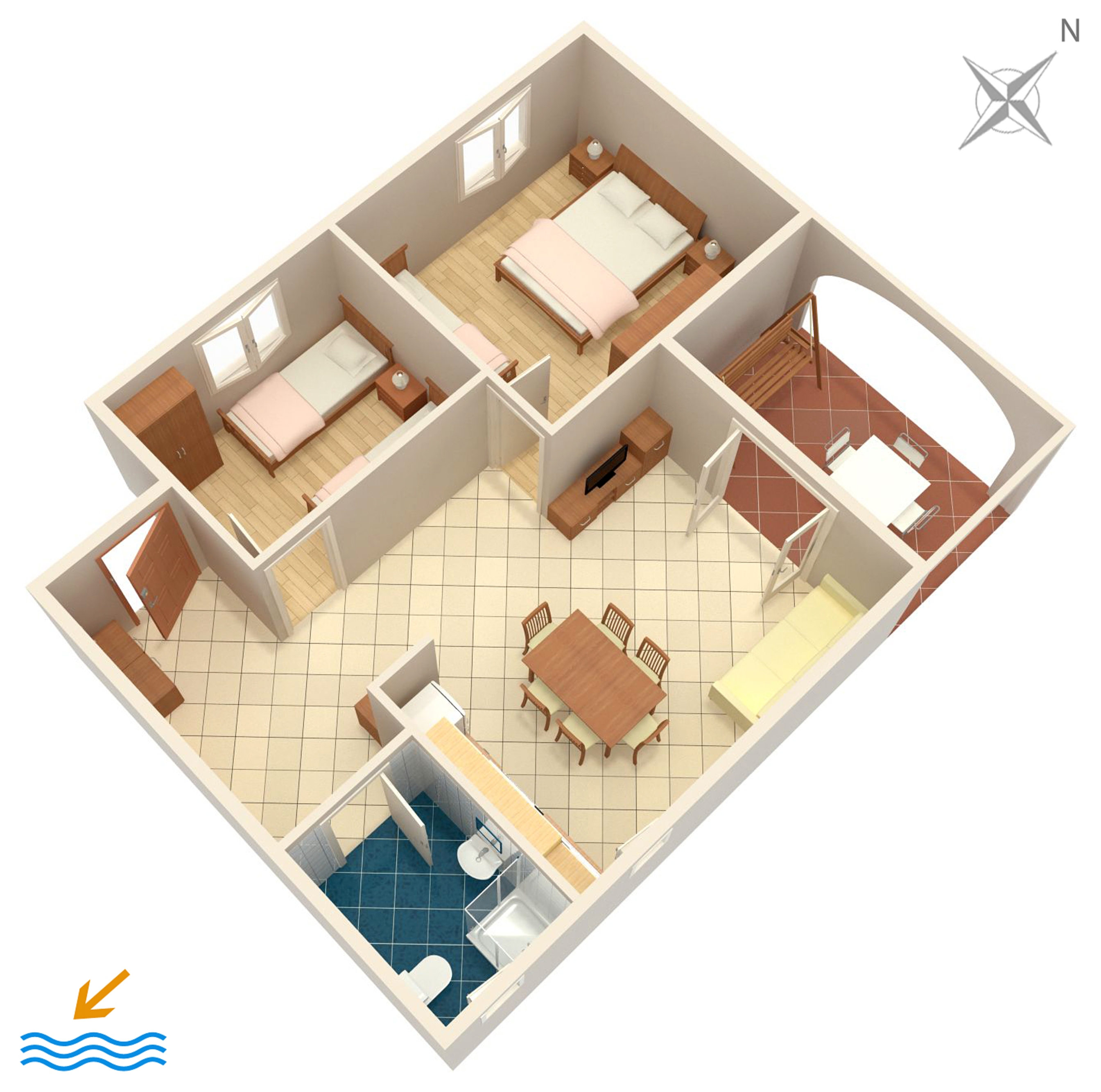 Two bedroom apartment with terrace Medulin  A-c