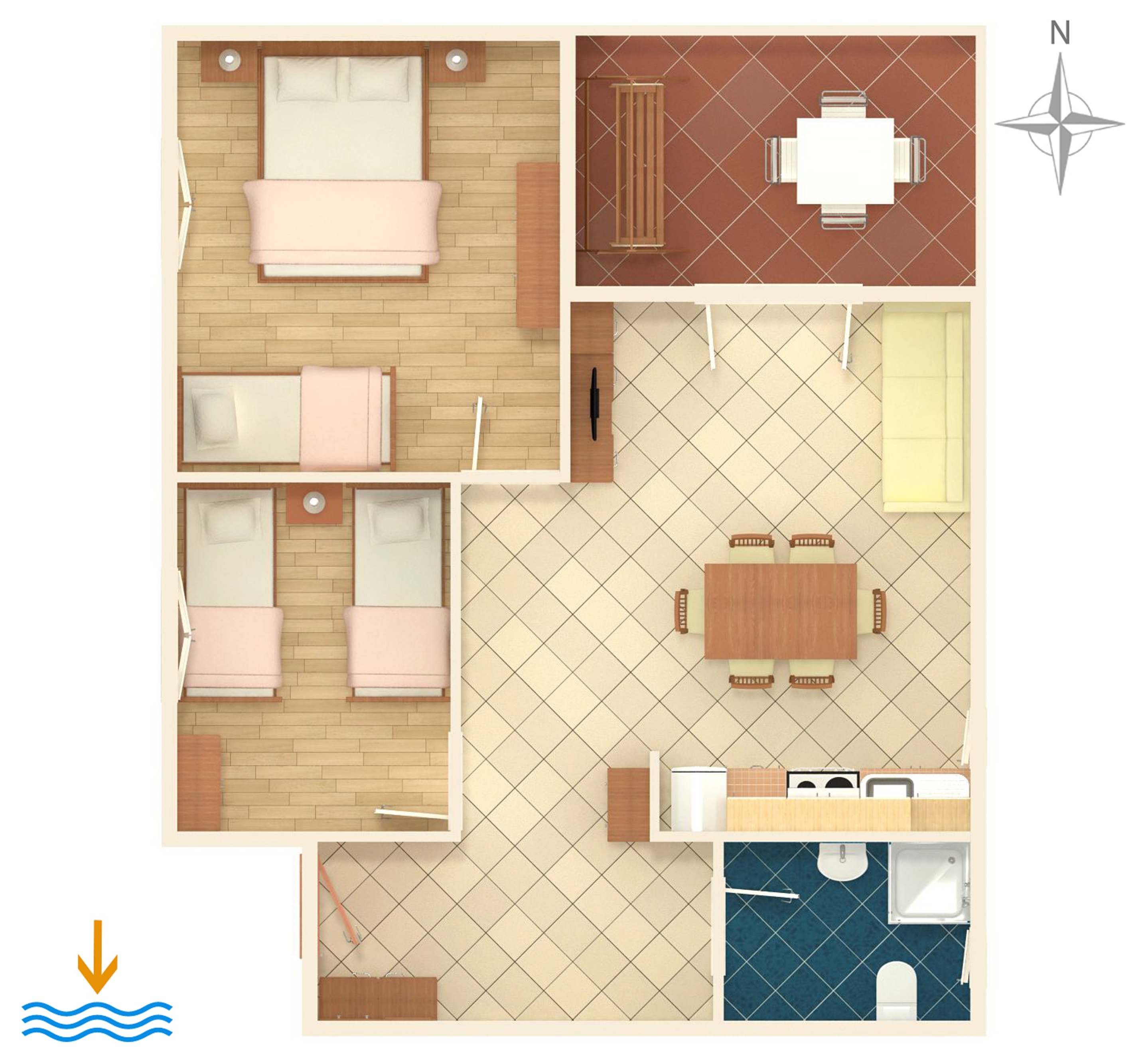 Two bedroom apartment with terrace Medulin  A-c