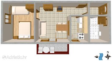 Poreč, Plan dans l’hébergement en type apartment, WiFi.