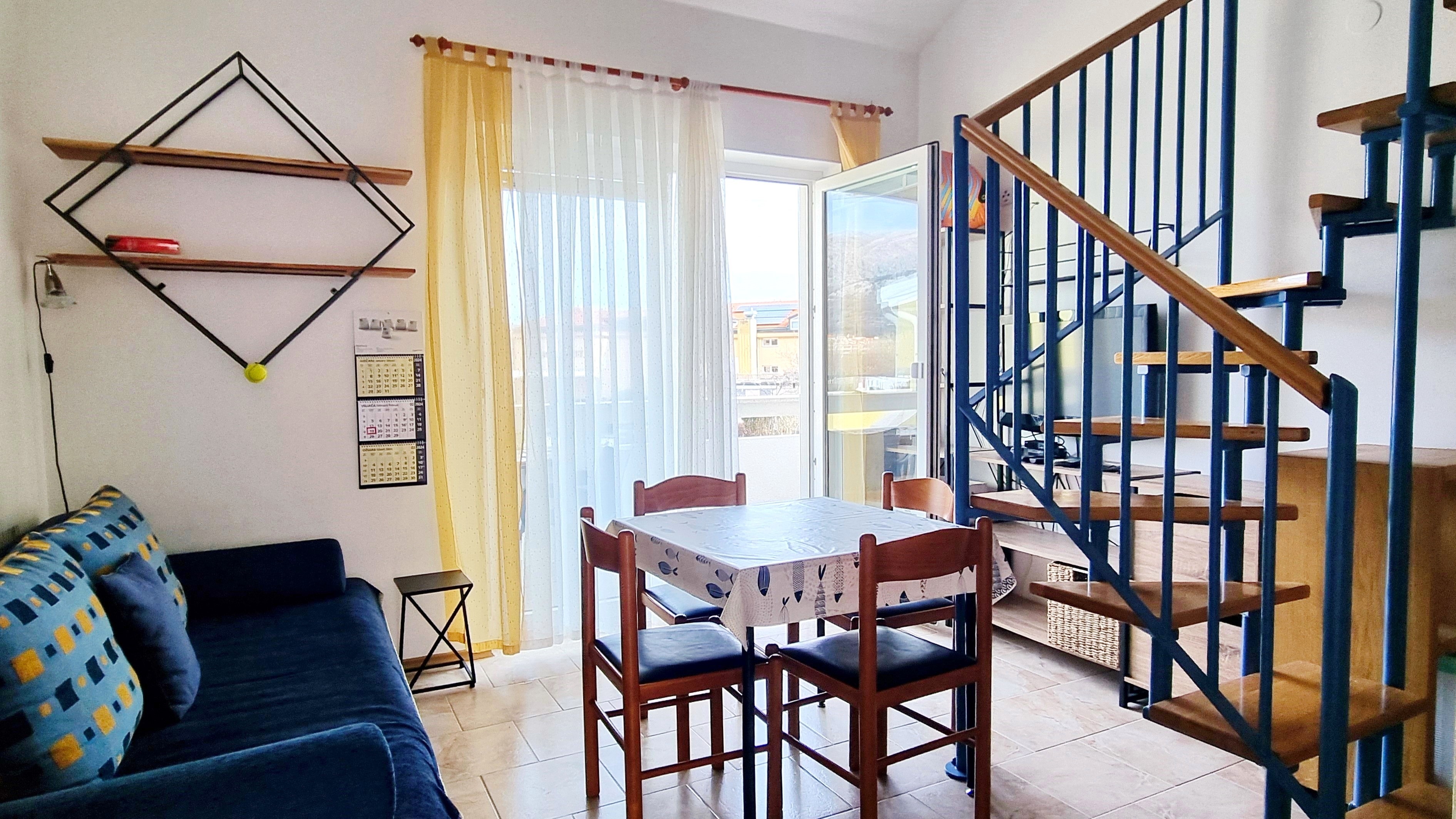 Studio flat with balcony Baška, Krk (AS-22895-a)