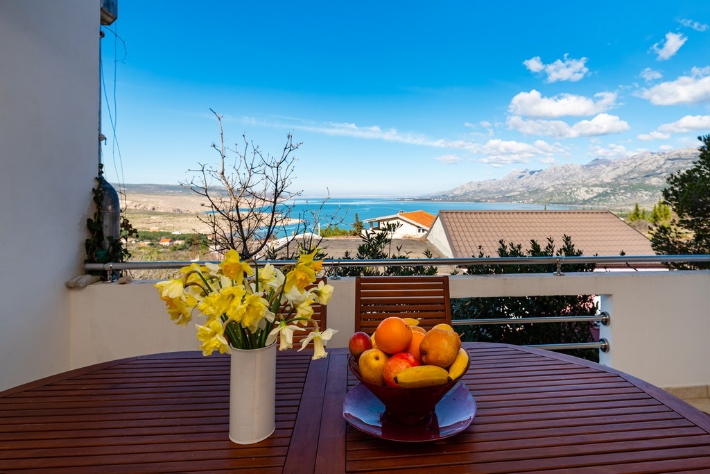 Three bedroom apartment with terrace and sea view Rovanjska, Paklenica  A-a