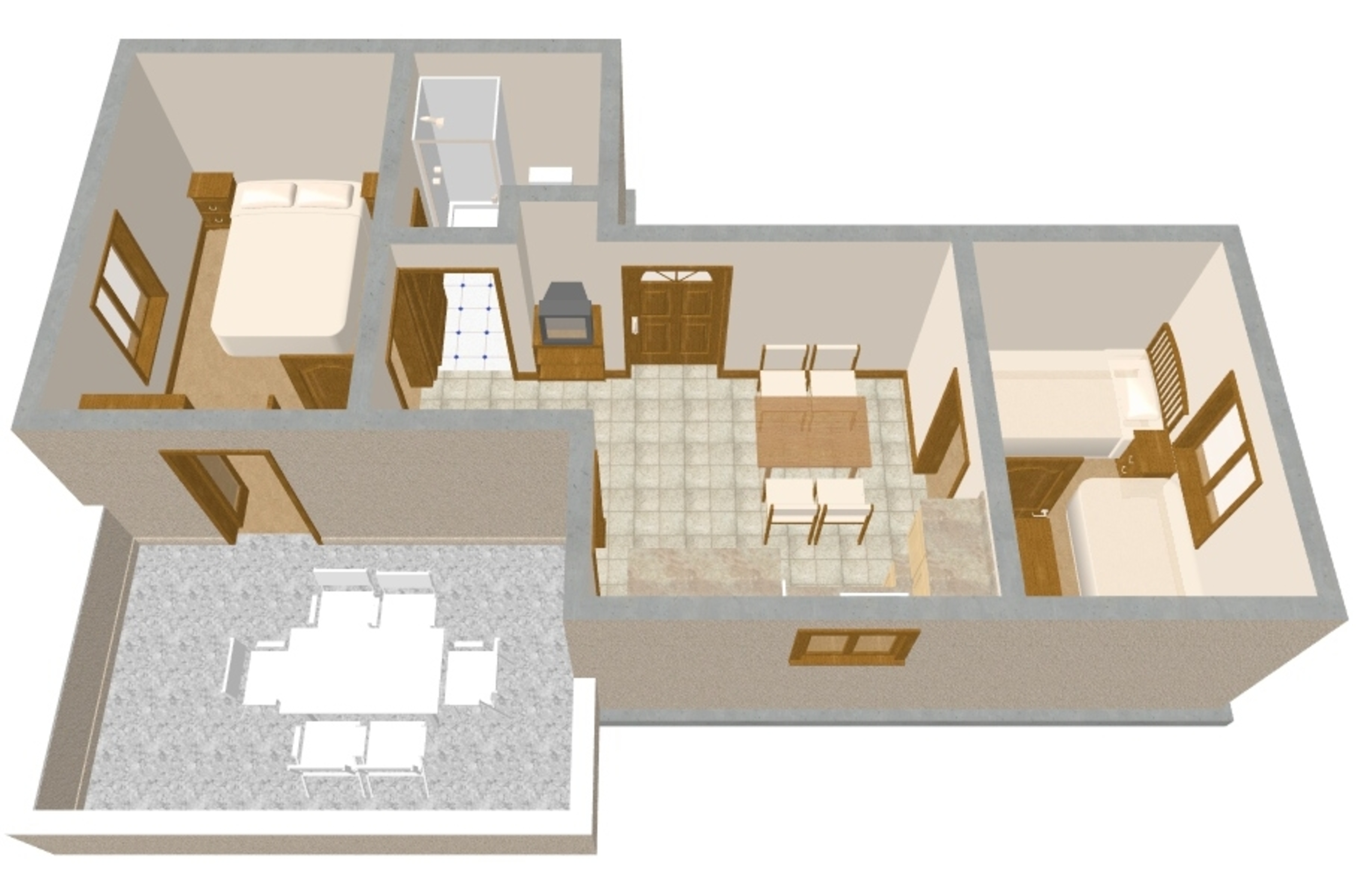 Two bedroom apartment with terrace and sea view Povljana, Pag  A-a