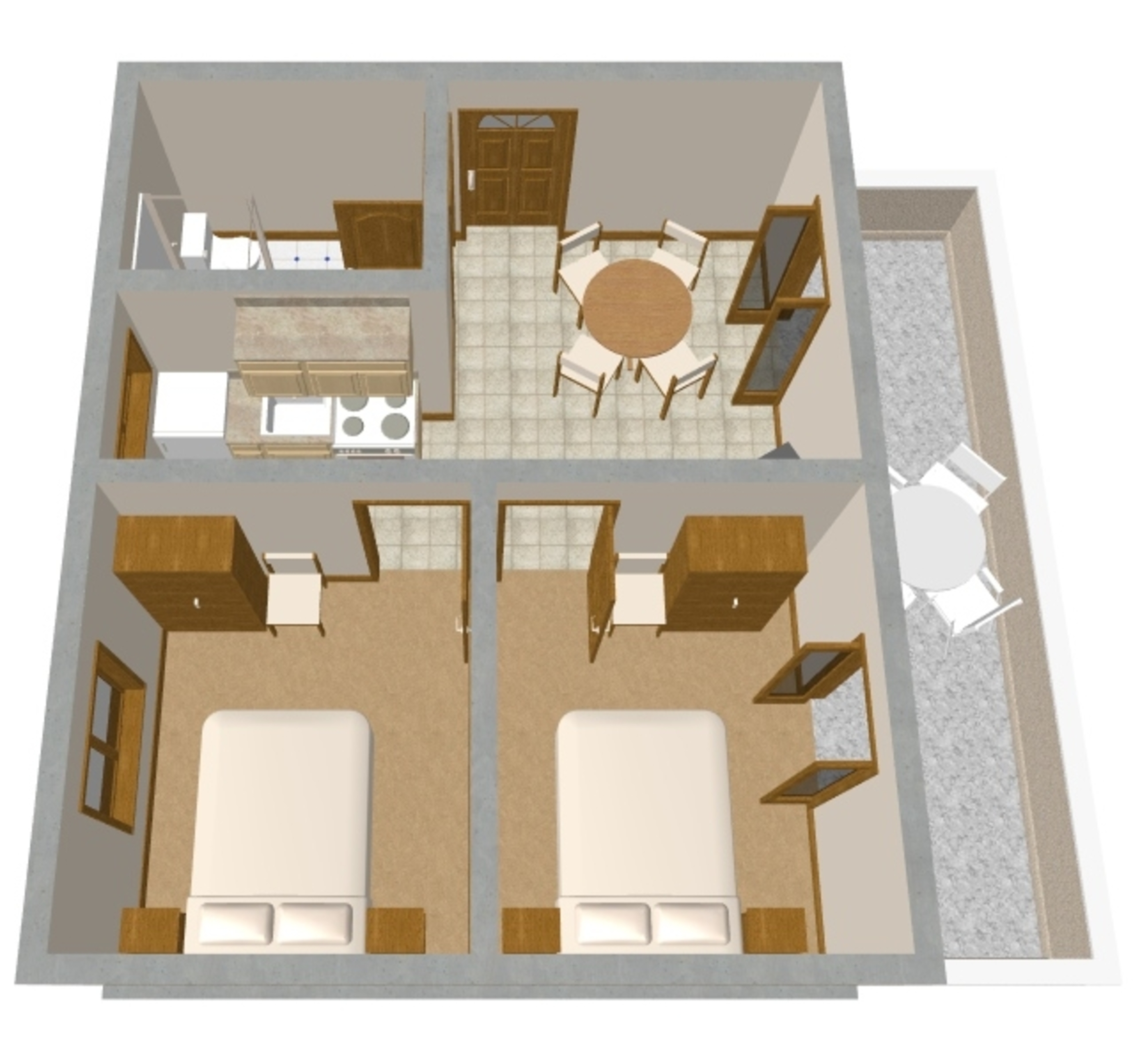 Two bedroom apartment with terrace and sea view Povljana, Pag  A-b