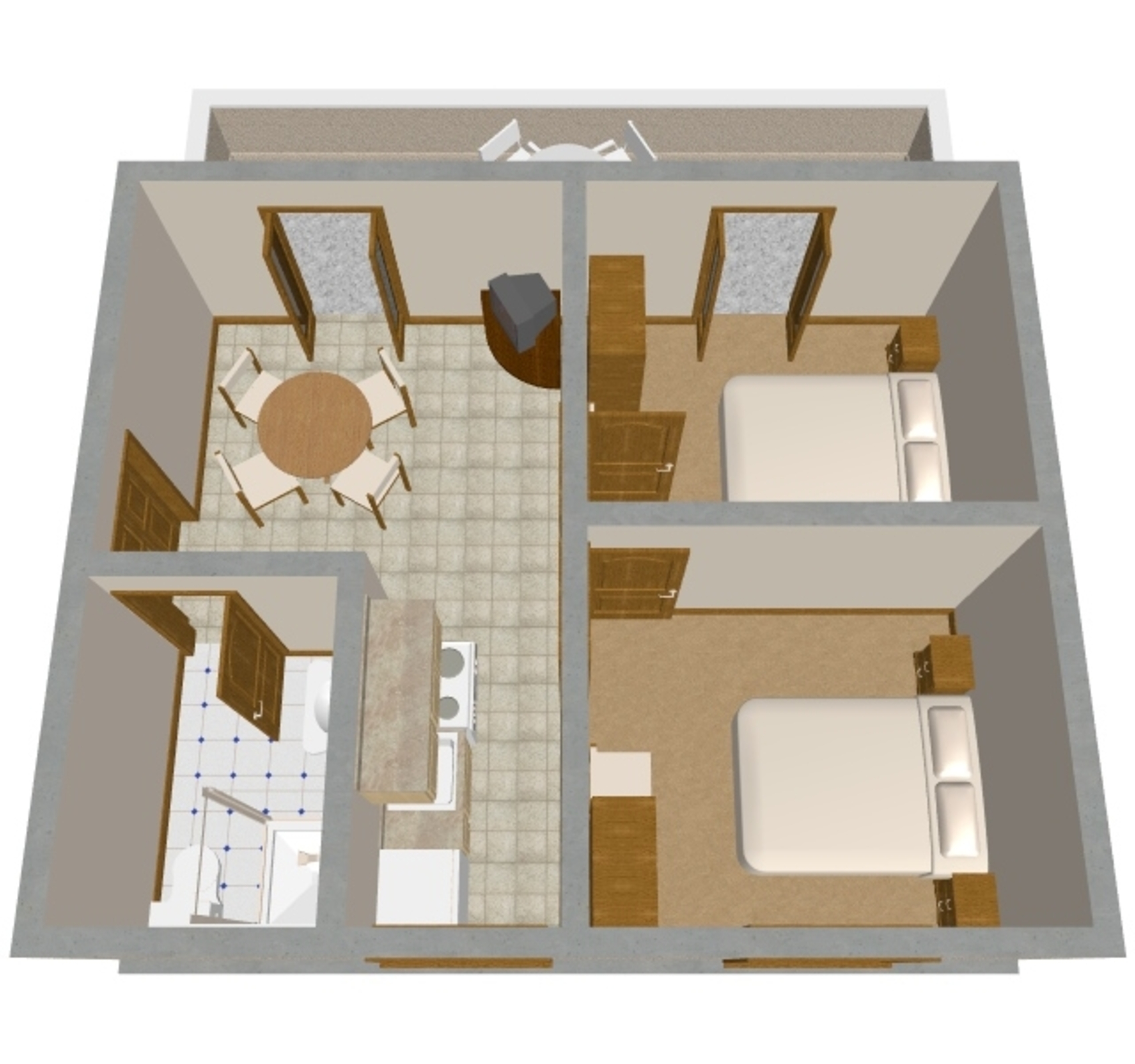 Two bedroom apartment with terrace and sea view Povljana, Pag  A-b
