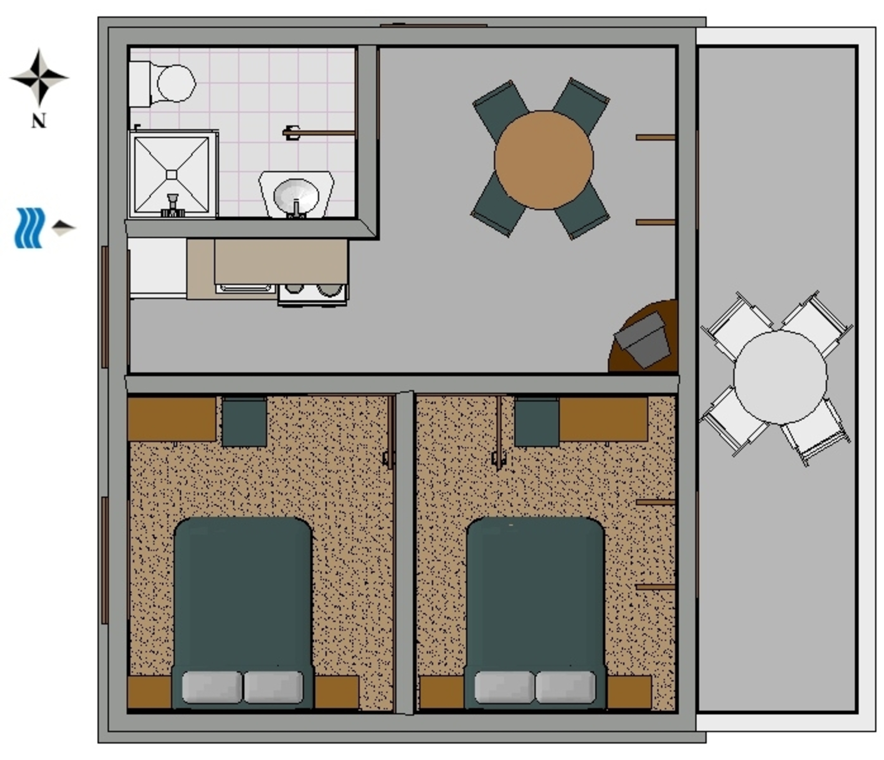 Two bedroom apartment with terrace and sea view Povljana, Pag  A-b